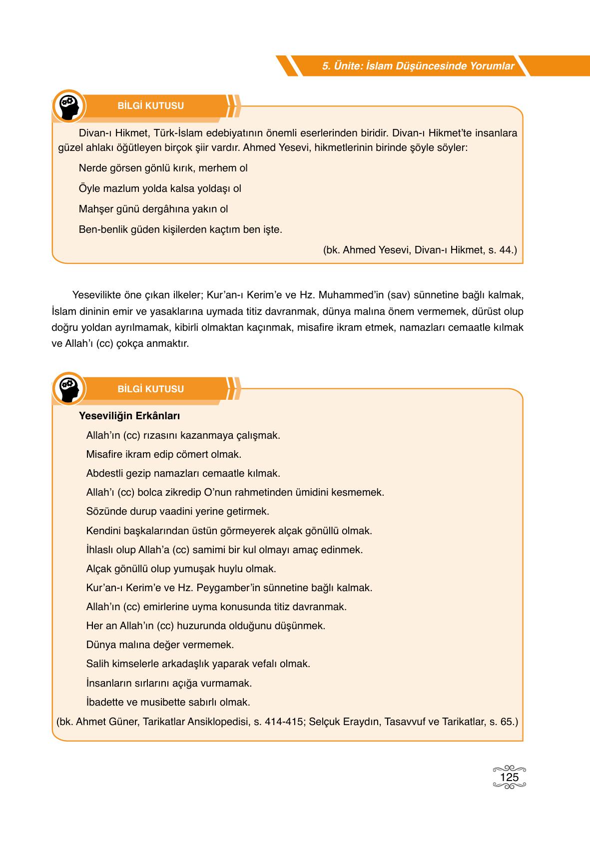 7. Sınıf Erkad Yayıncılık Din Kültürü Ve Ahlak Bilgisi Ders Kitabı Sayfa 125 Cevapları