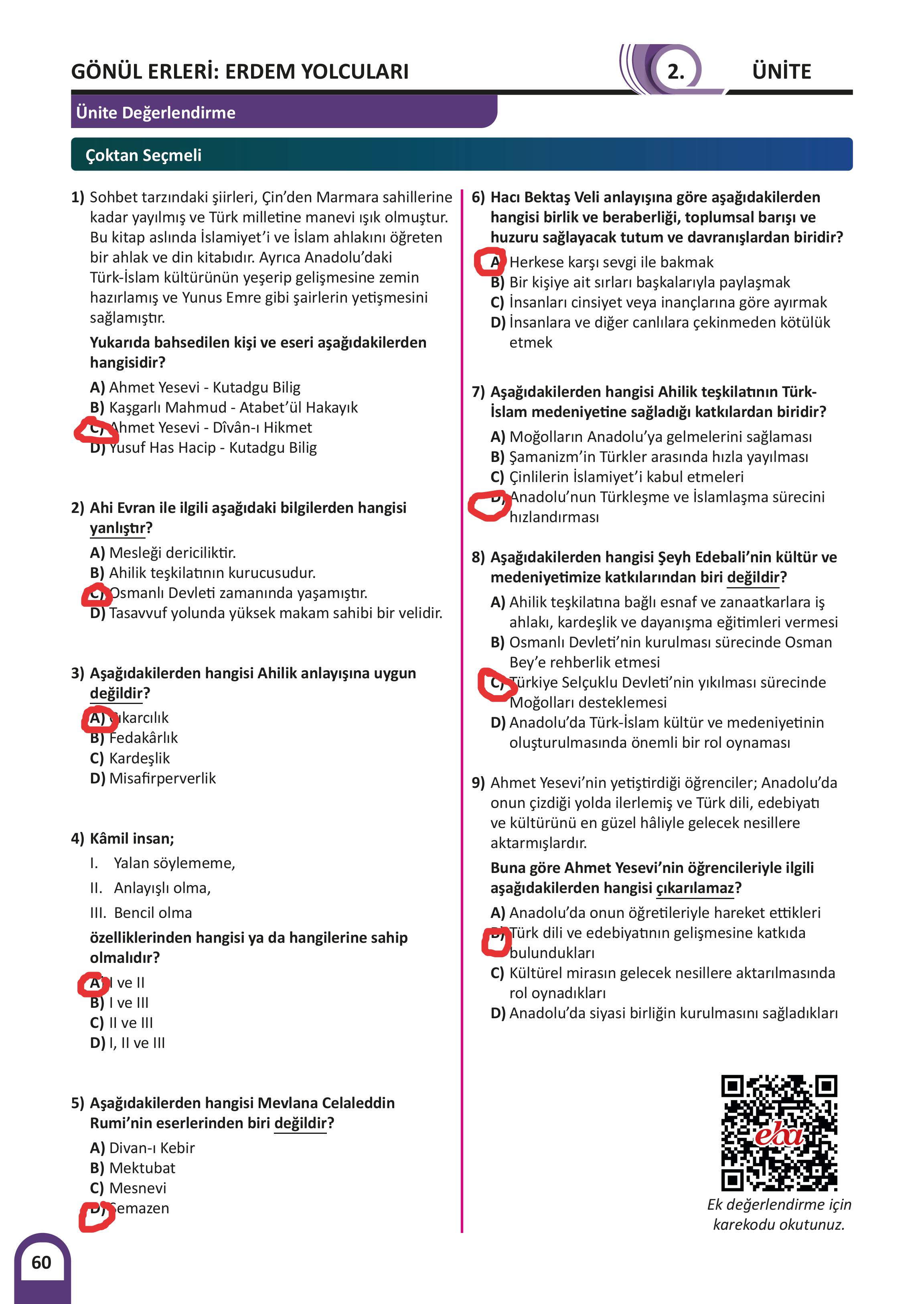 7. Sınıf Meb Yayınları Kültür Ve Medeniyetimize Yön Verenler Ders Kitabı Sayfa 61 Cevapları
