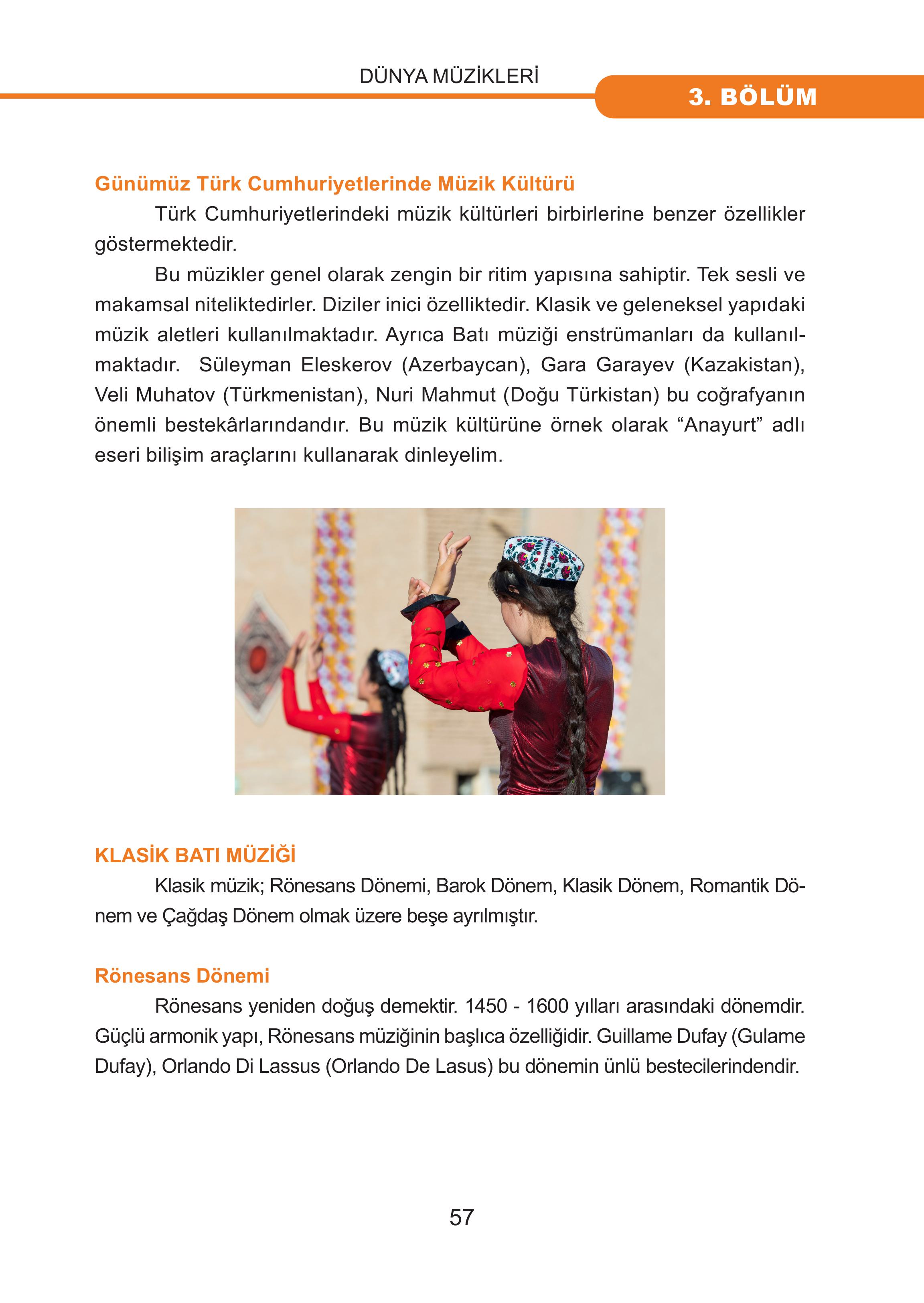 7. Sınıf Meb Yayınları Müzik Ders Kitabı Sayfa 57 Cevapları