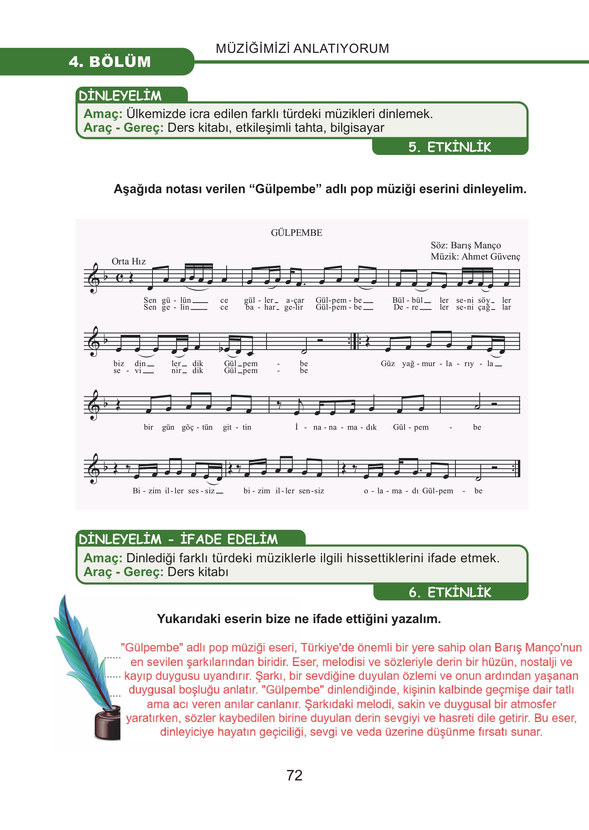7. Sınıf Meb Yayınları Müzik Ders Kitabı Sayfa 72 Cevapları 7. Sınıf Meb Yayınları Müzik Ders Kitabı Sayfa 72 Cevapları