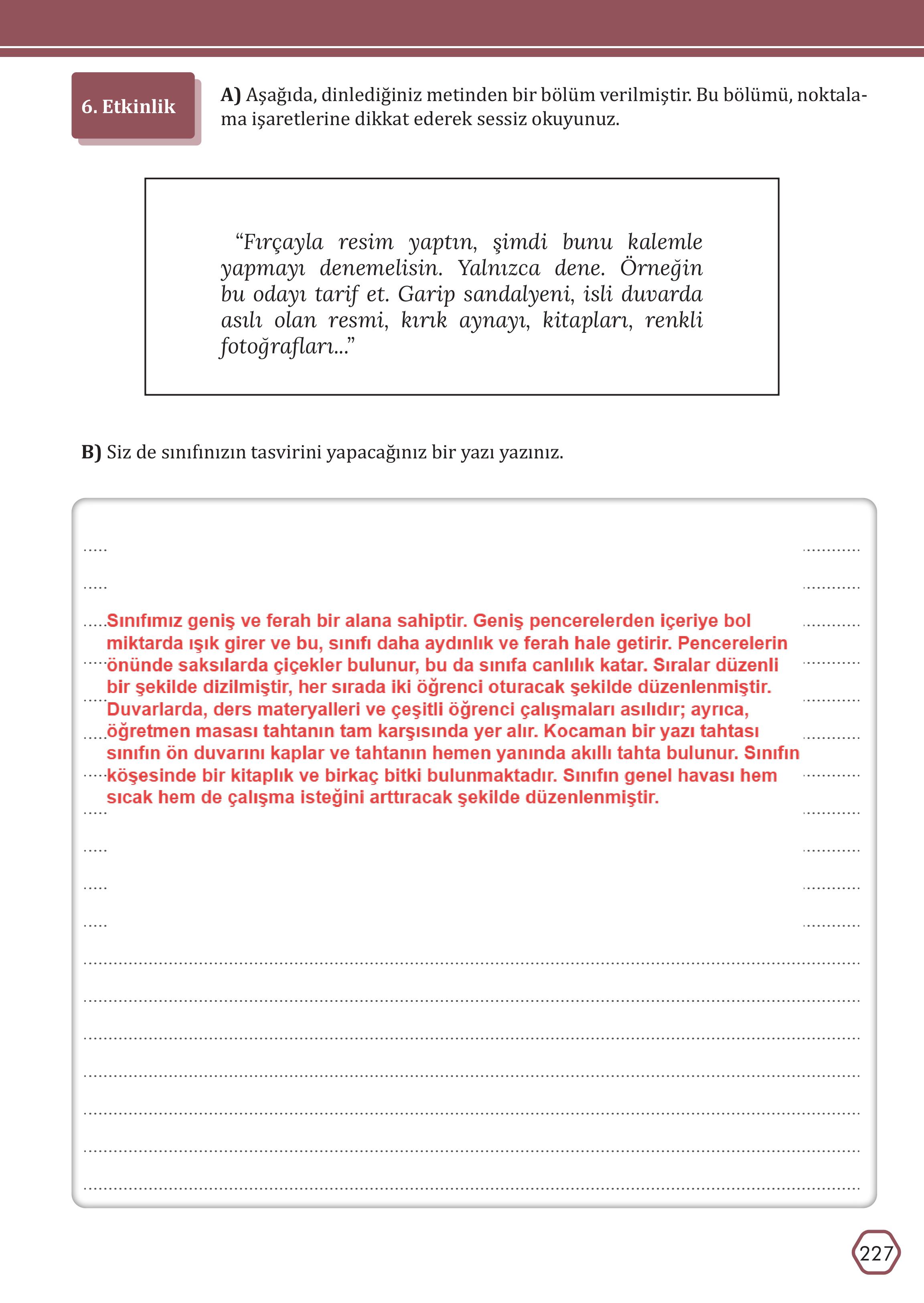 7. Sınıf Meb Yayınları Türkçe Ders Kitabı Sayfa 227 Cevapları 7. Sınıf Meb Yayınları Türkçe Ders Kitabı Sayfa 227 Cevapları