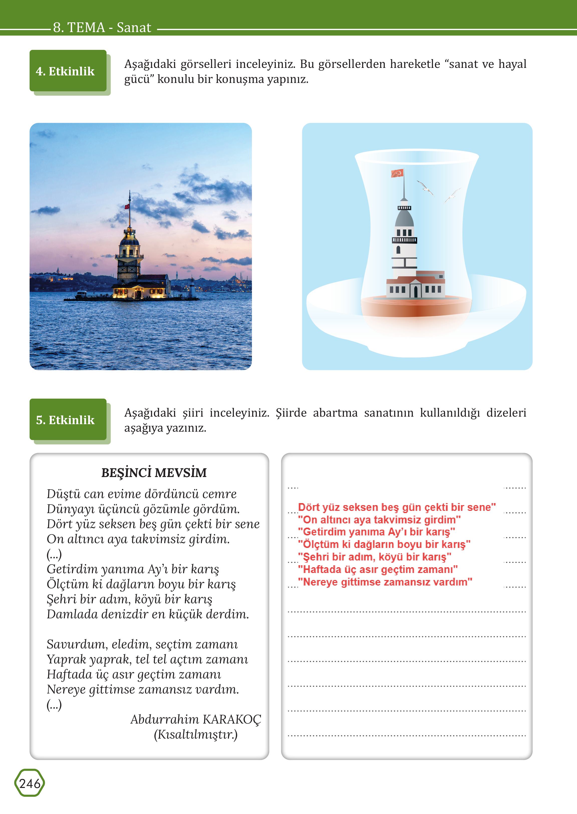 7. Sınıf Meb Yayınları Türkçe Ders Kitabı Sayfa 246 Cevapları