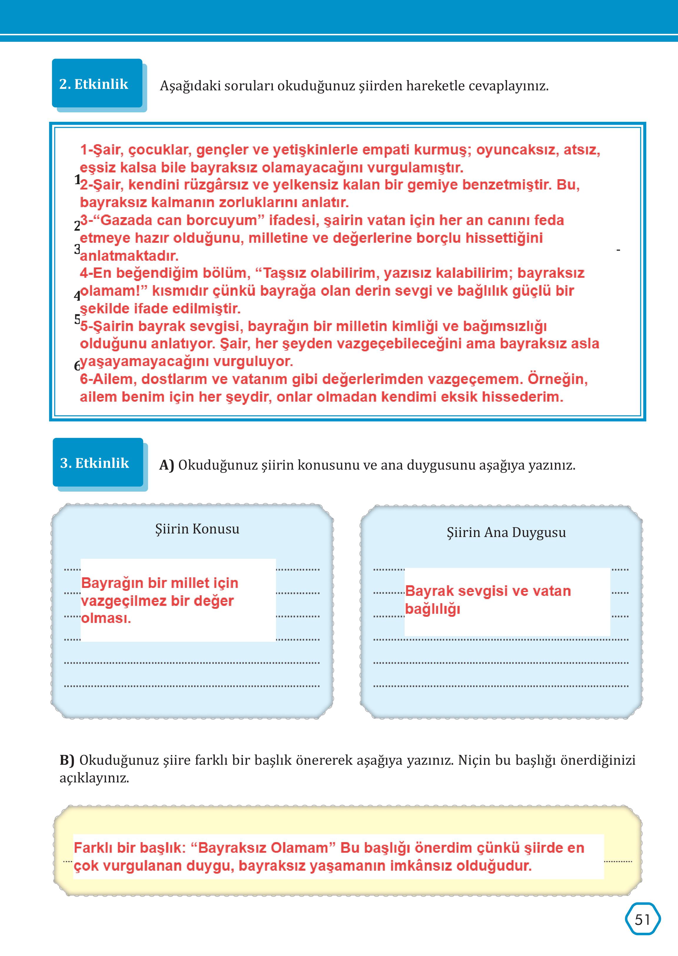 7. Sınıf Meb Yayınları Türkçe Ders Kitabı Sayfa 51 Cevapları 7. Sınıf Meb Yayınları Türkçe Ders Kitabı Sayfa 51 Cevapları