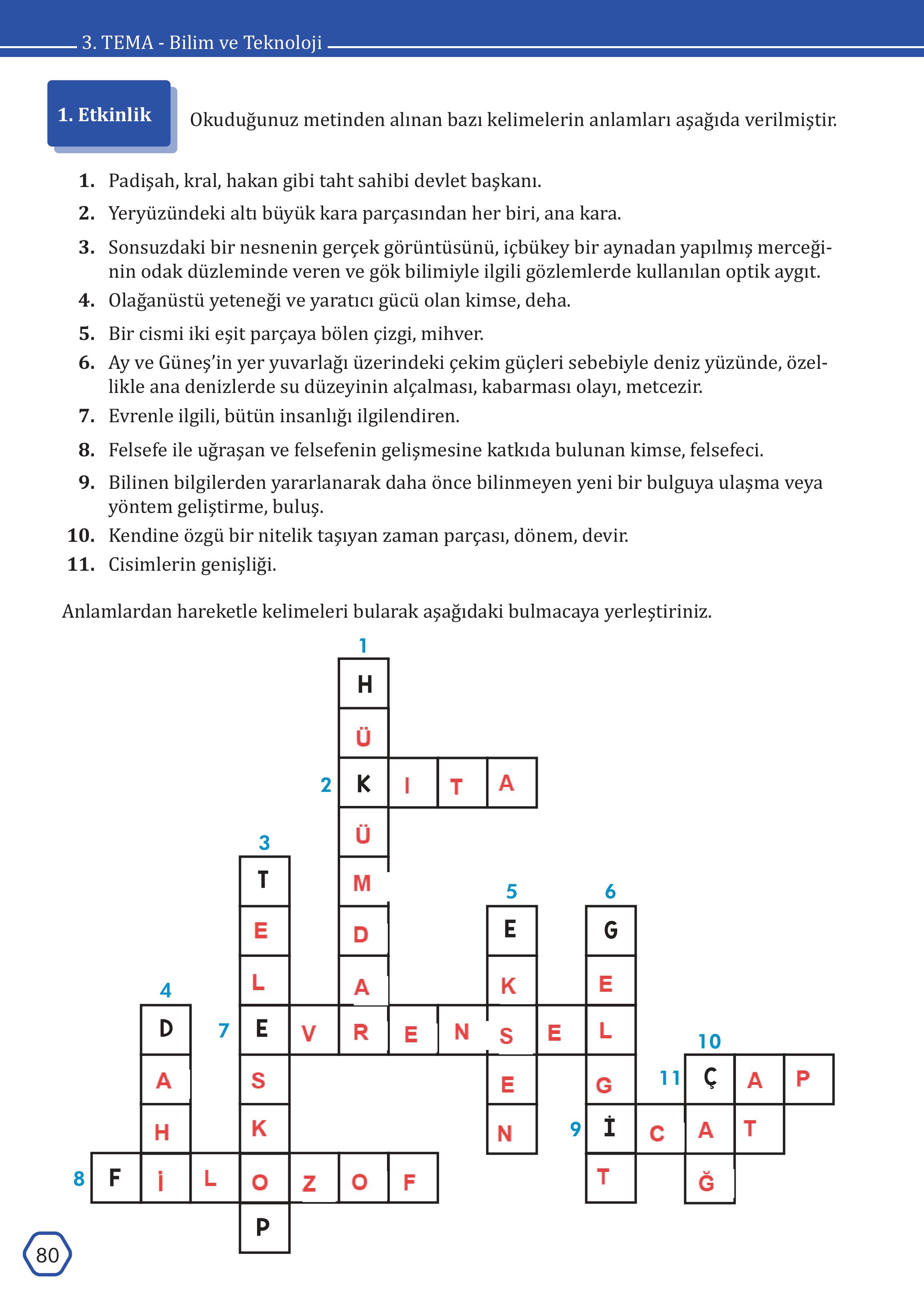 7. Sınıf Meb Yayınları Türkçe Ders Kitabı Sayfa 80 Cevapları