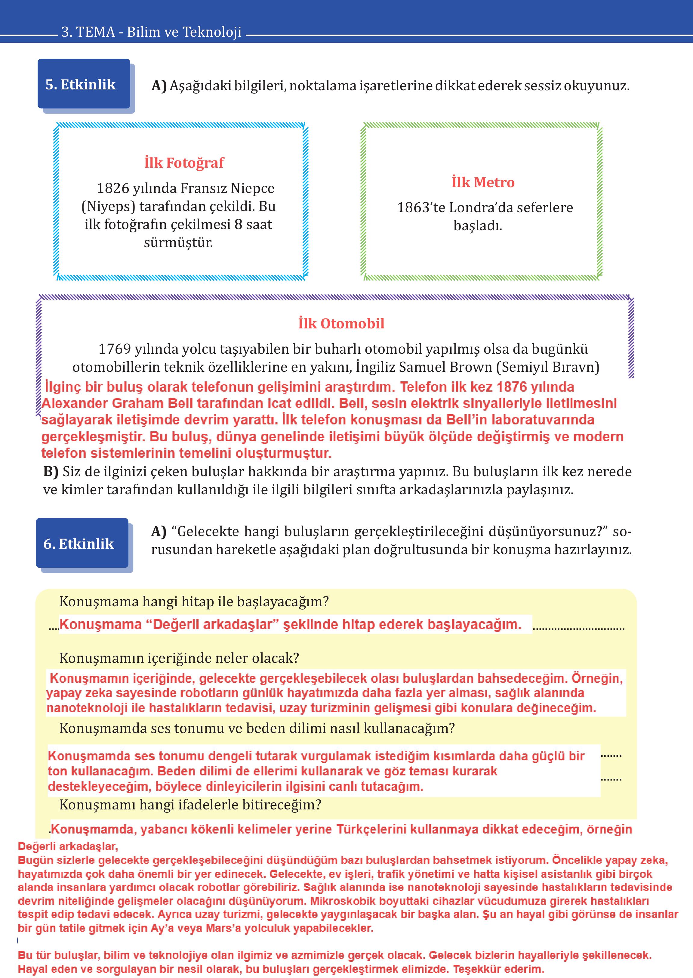 7. Sınıf Meb Yayınları Türkçe Ders Kitabı Sayfa 88 Cevapları