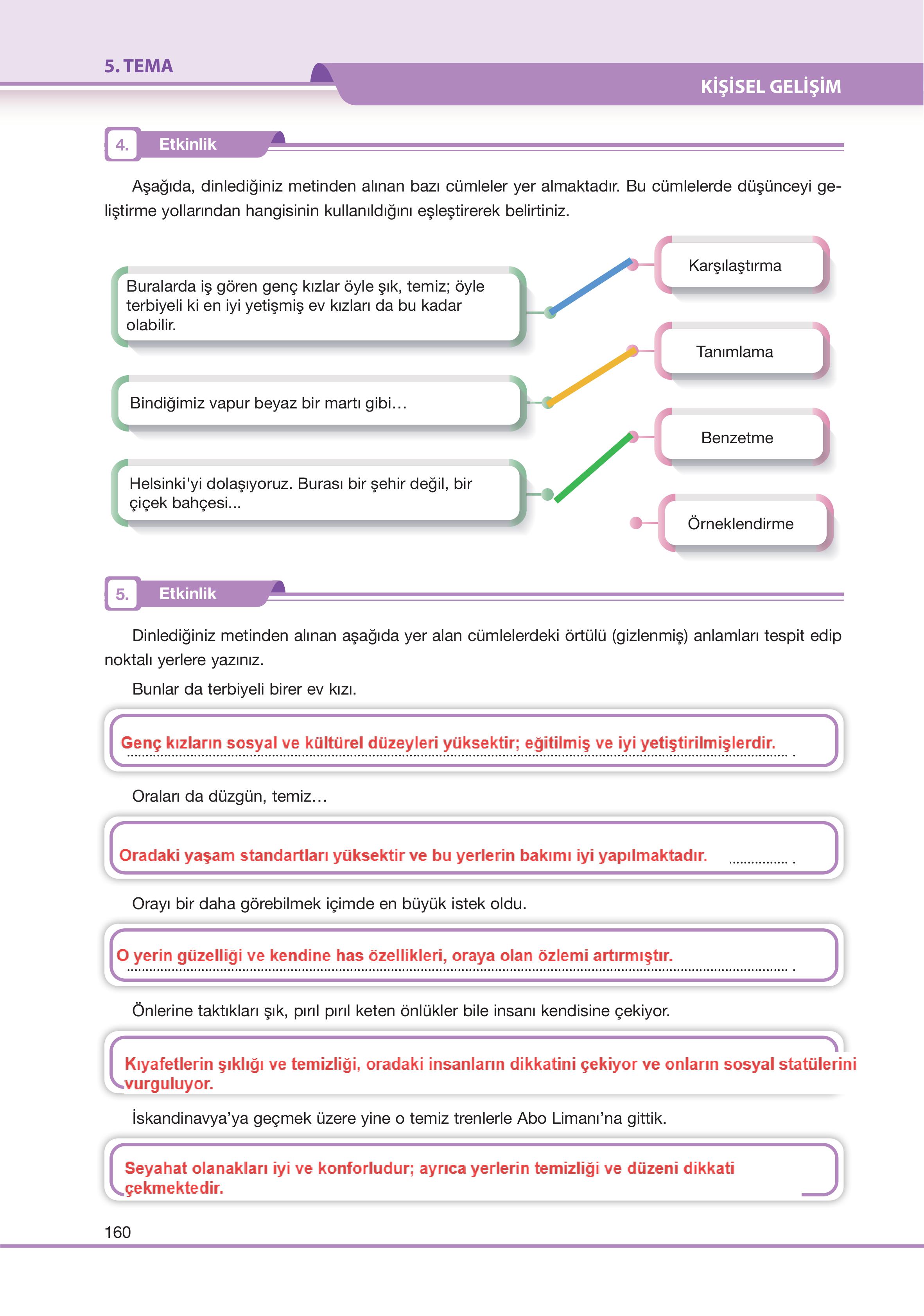 7. Sınıf Özgün Yayıncılık Türkçe Ders Kitabı Sayfa 160 Cevapları 7. Sınıf Özgün Yayıncılık Türkçe Ders Kitabı Sayfa 160 Cevapları