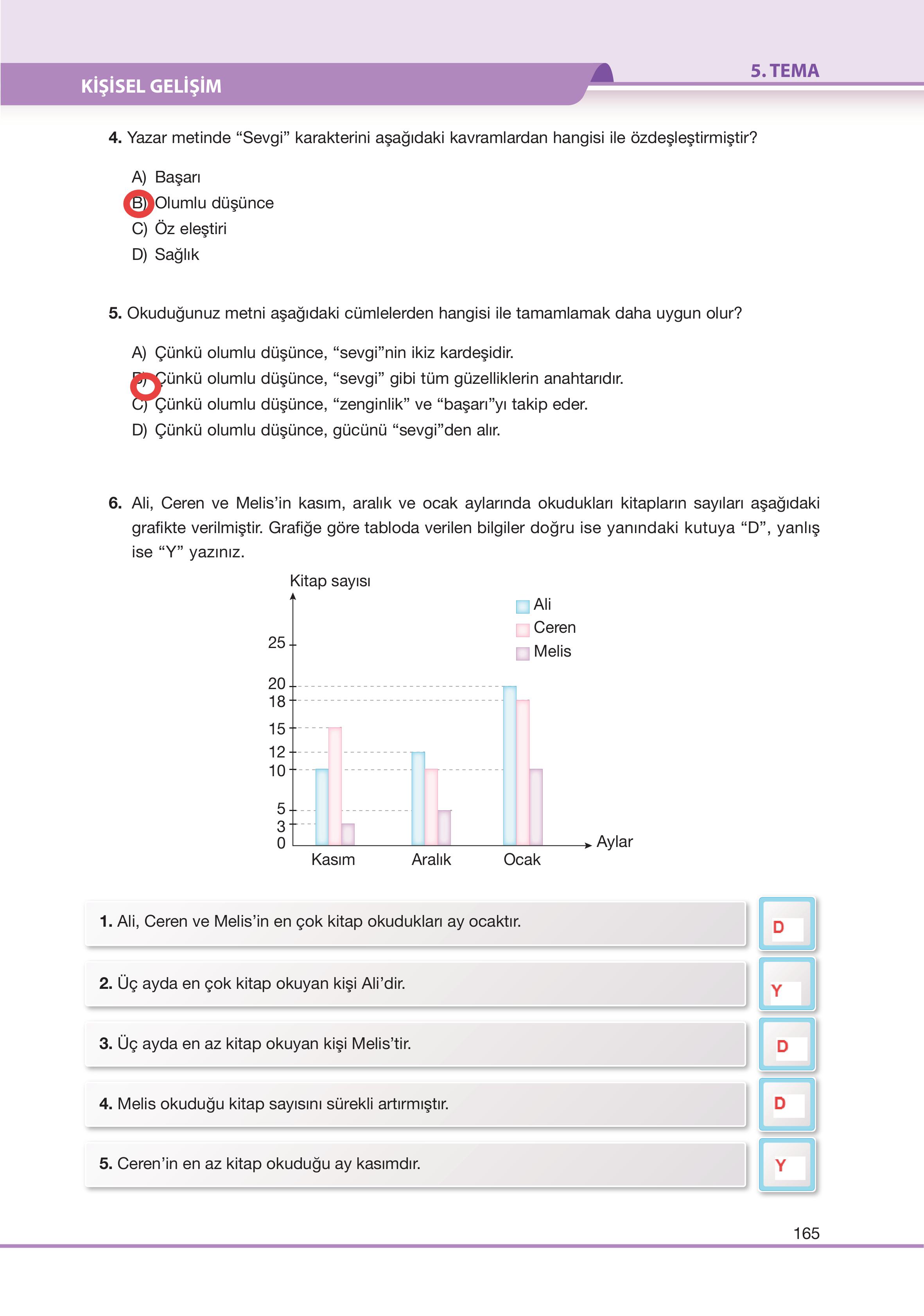 7. Sınıf Özgün Yayıncılık Türkçe Ders Kitabı Sayfa 165 Cevapları