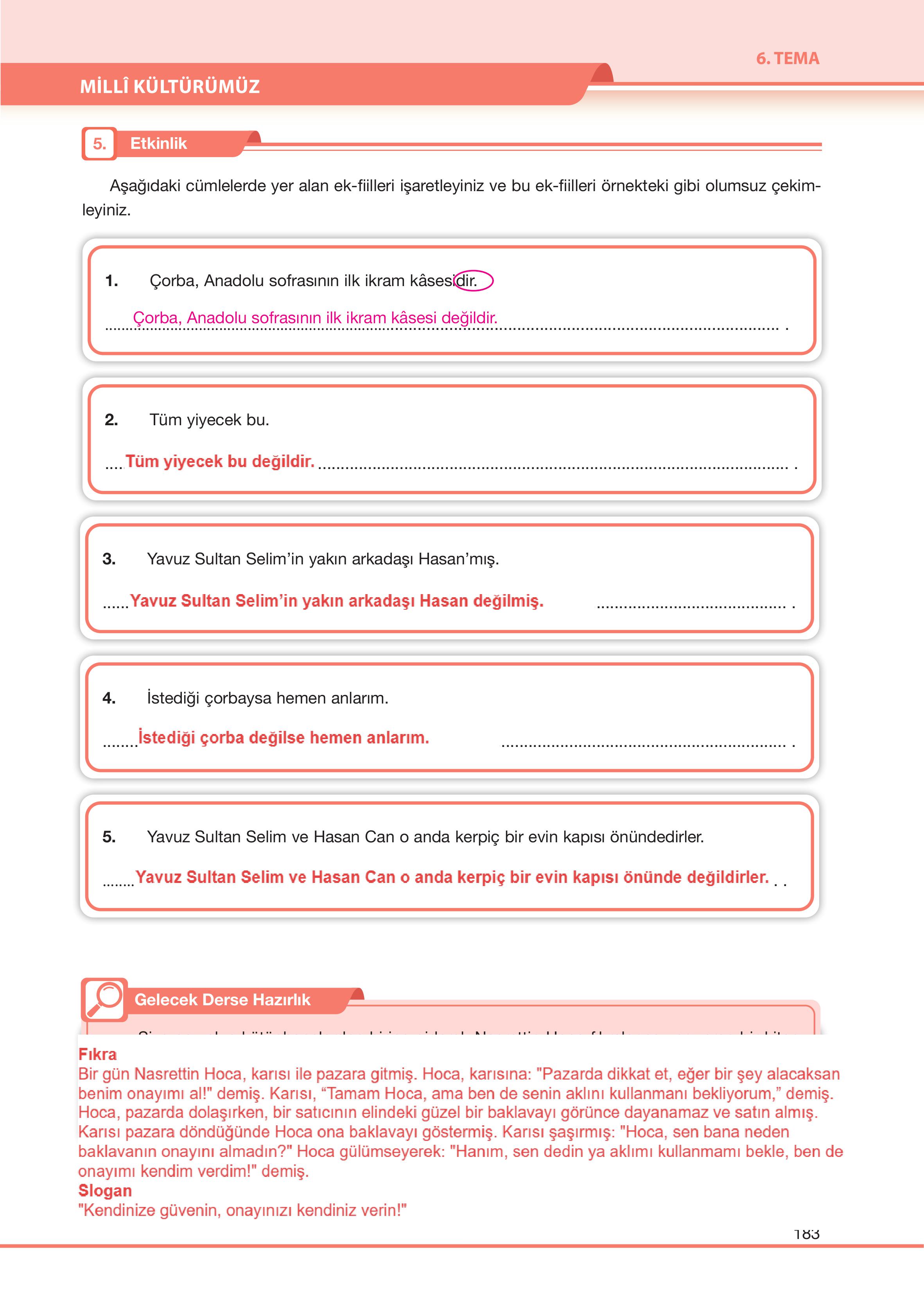 7. Sınıf Özgün Yayıncılık Türkçe Ders Kitabı Sayfa 183 Cevapları