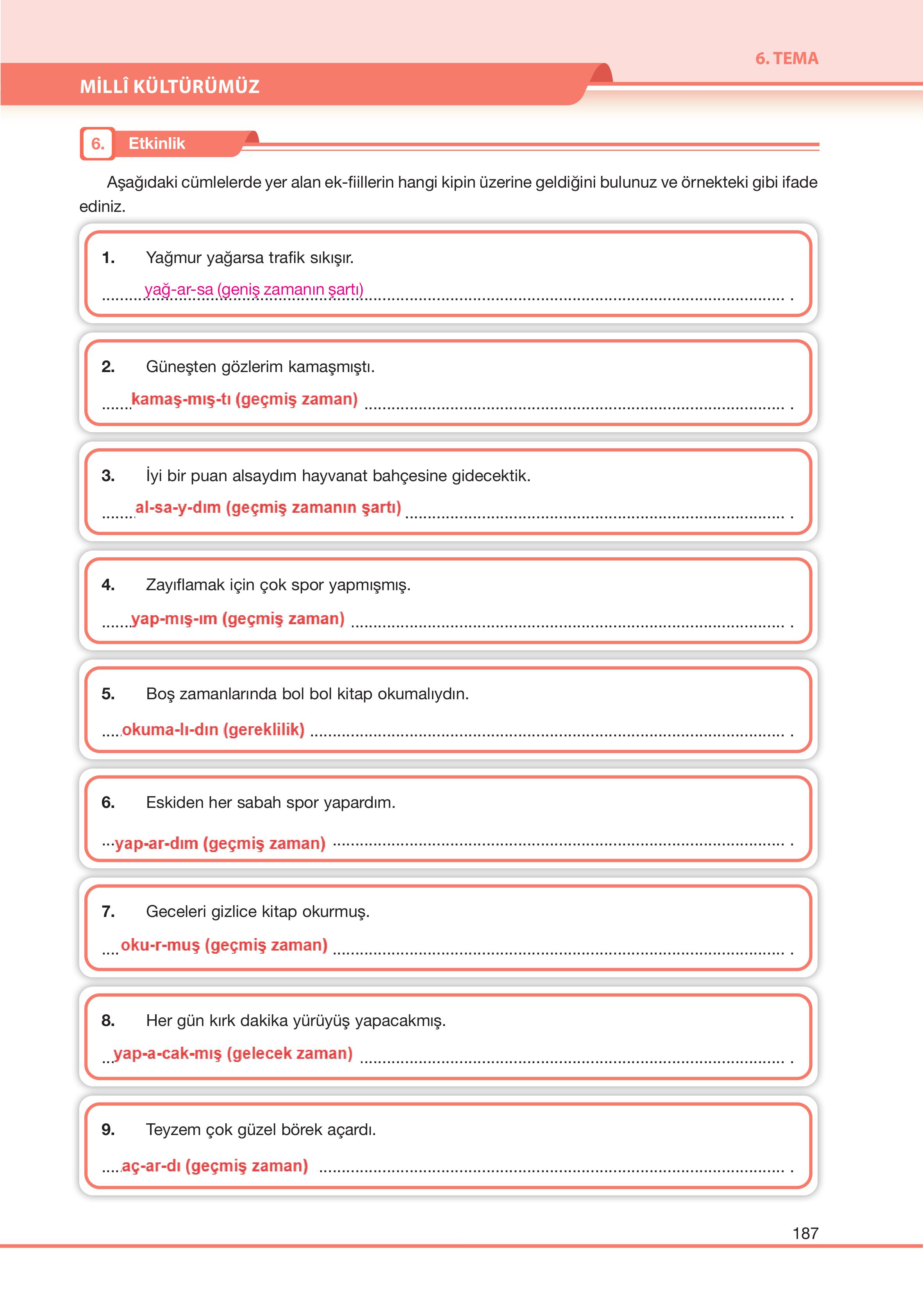 7. Sınıf Özgün Yayıncılık Türkçe Ders Kitabı Sayfa 187 Cevapları