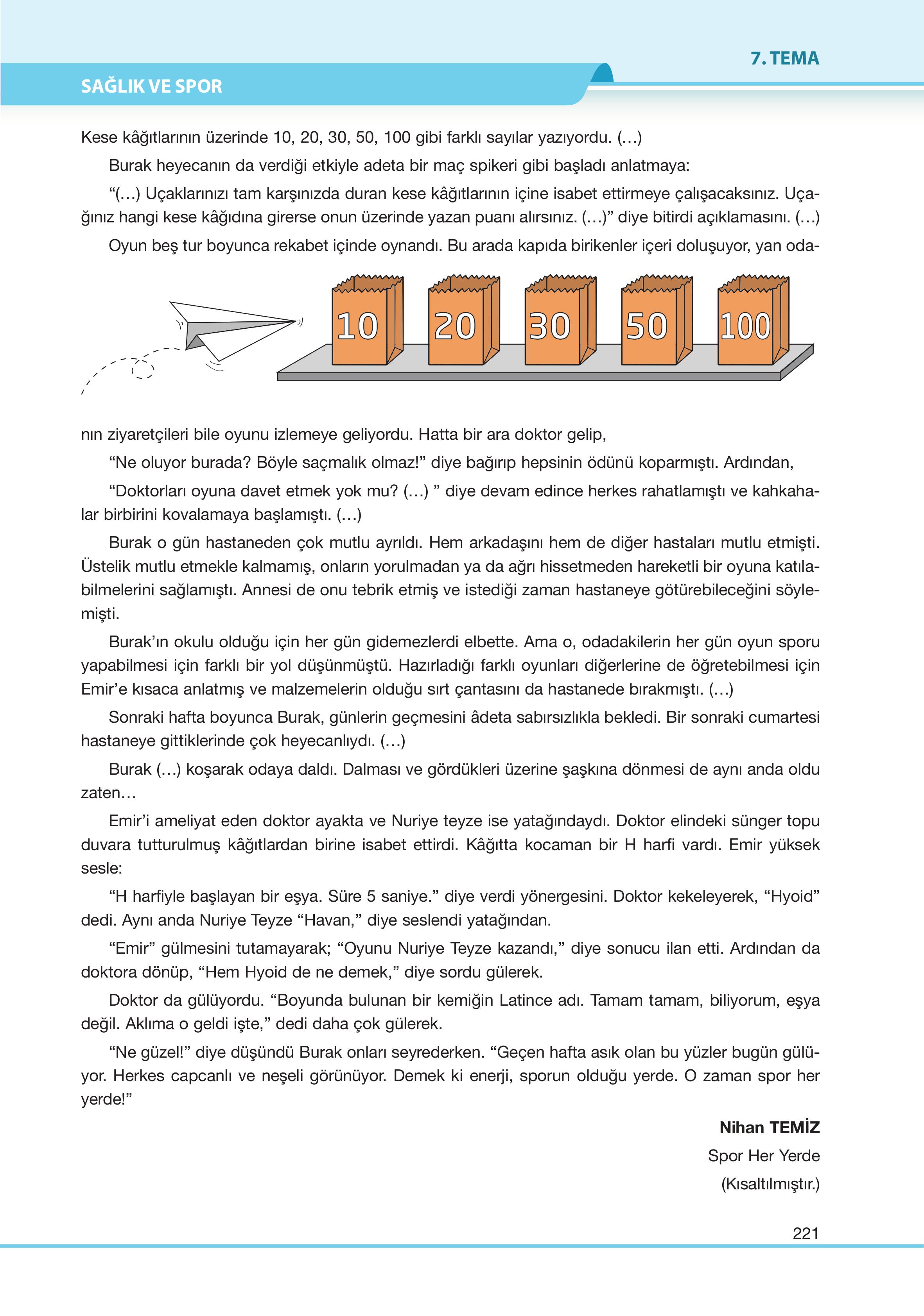 7. Sınıf Özgün Yayıncılık Türkçe Ders Kitabı Sayfa 221 Cevapları