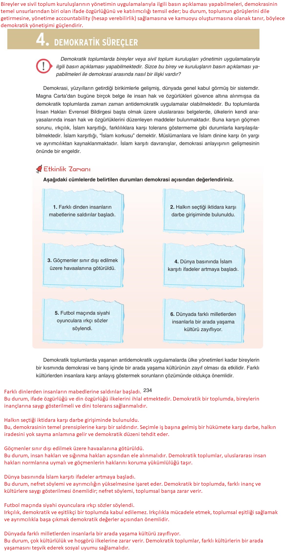 7. Sınıf Yıldırım Yayınları Sosyal Bilgiler Ders Kitabı Sayfa 234 Cevapları