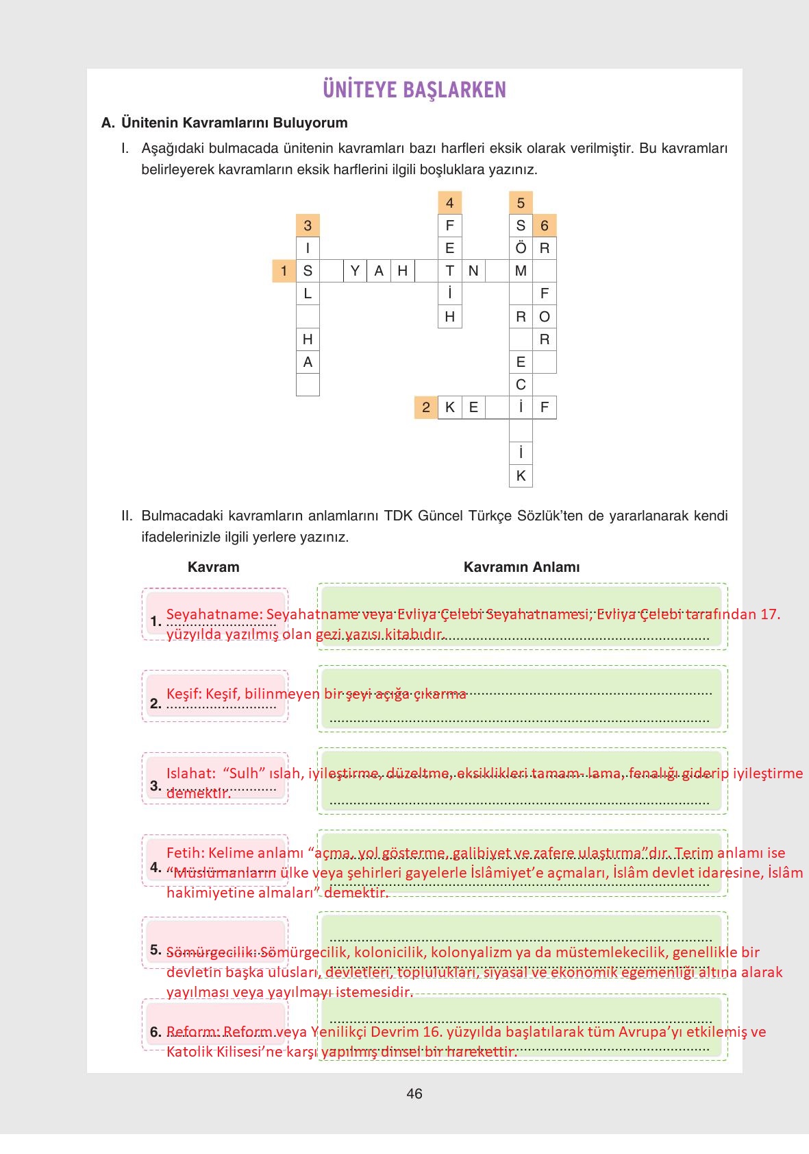7. Sınıf Yıldırım Yayınları Sosyal Bilgiler Ders Kitabı Sayfa 46 Cevapları 7. Sınıf Yıldırım Yayınları Sosyal Bilgiler Ders Kitabı Sayfa 46 Cevapları