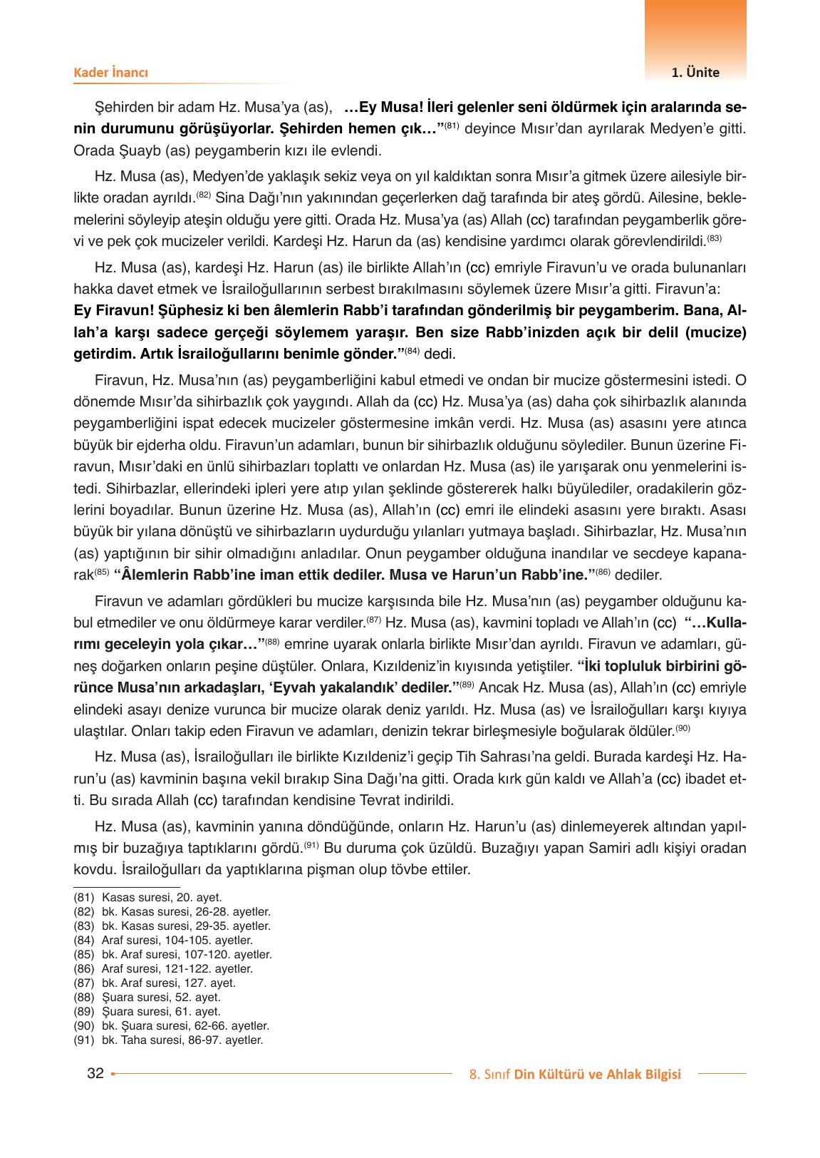 8. Sınıf Gezegen Yayıncılık Din Kültürü Ve Ahlak Bilgisi Ders Kitabı Sayfa 32 Cevapları