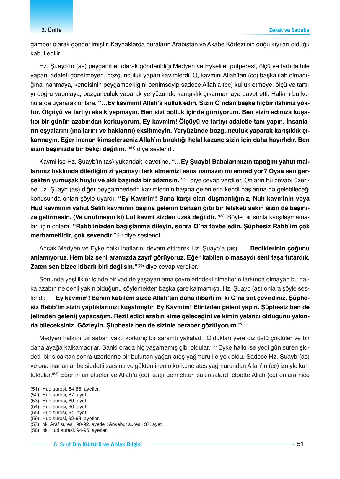 8. Sınıf Gezegen Yayıncılık Din Kültürü Ve Ahlak Bilgisi Ders Kitabı Sayfa 51 Cevapları