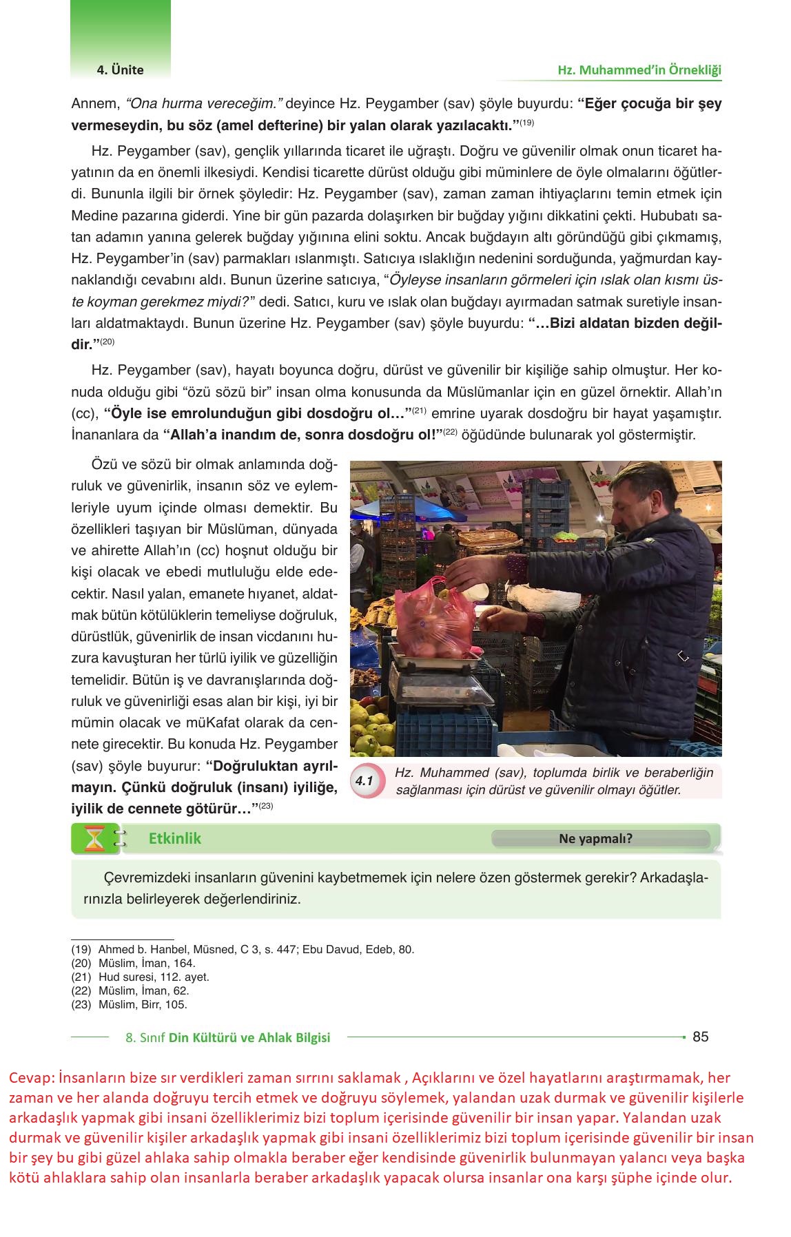 8. Sınıf Gezegen Yayıncılık Din Kültürü Ve Ahlak Bilgisi Ders Kitabı Sayfa 85 Cevapları 8. Sınıf Gezegen Yayıncılık Din Kültürü Ve Ahlak Bilgisi Ders Kitabı Sayfa 85 Cevapları
