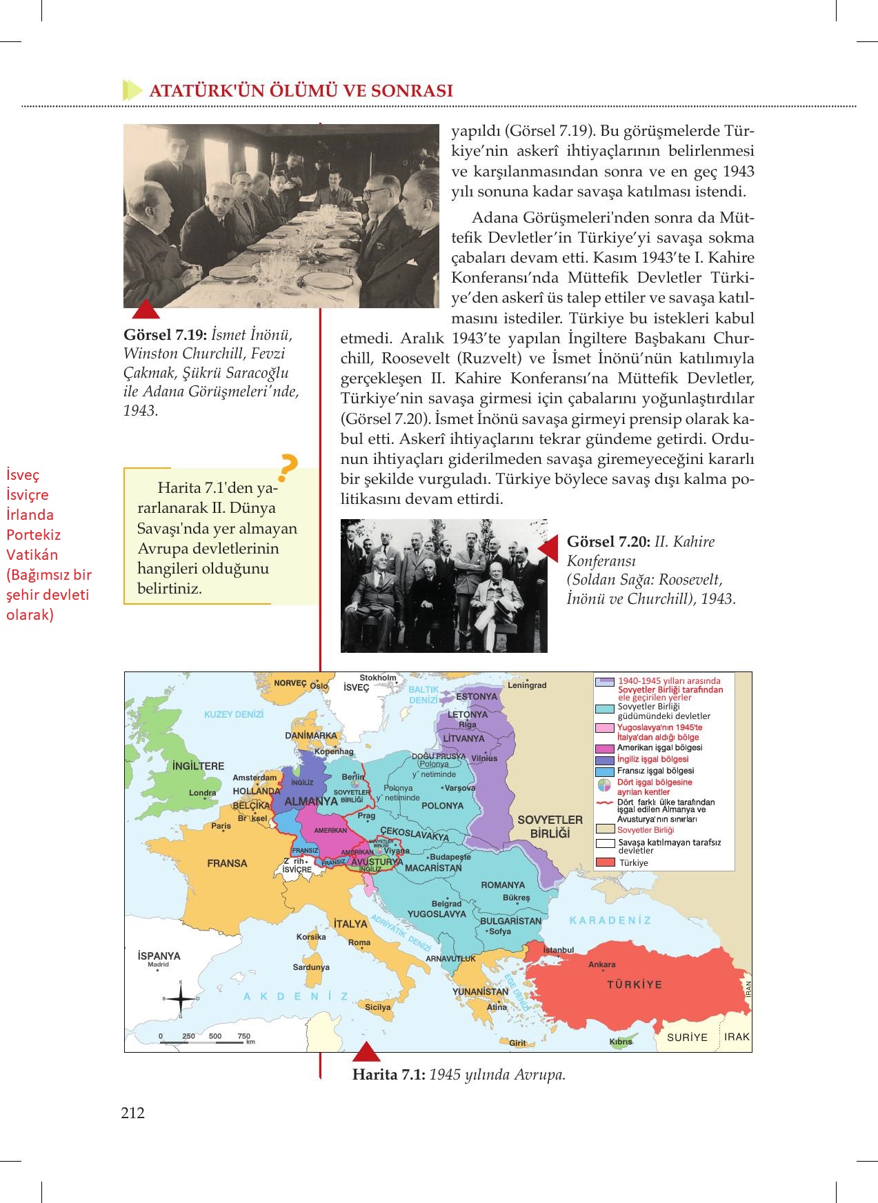 8. Sınıf Meb Yayınları İnkılap Tarihi Ve Atatürkçülük Ders Kitabı Sayfa 212 Cevapları