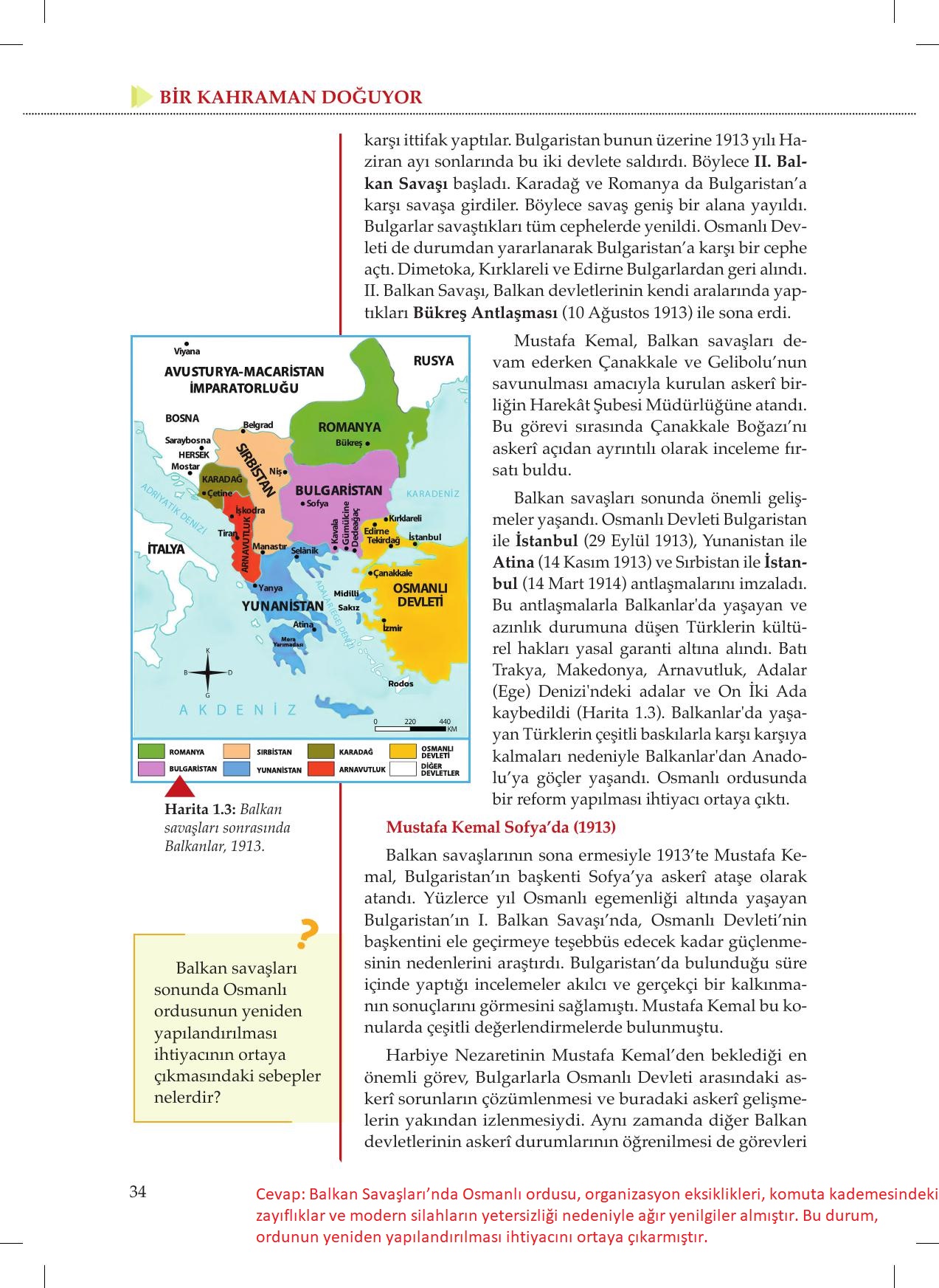 8. Sınıf Meb Yayınları İnkılap Tarihi Ve Atatürkçülük Ders Kitabı Sayfa 34 Cevapları