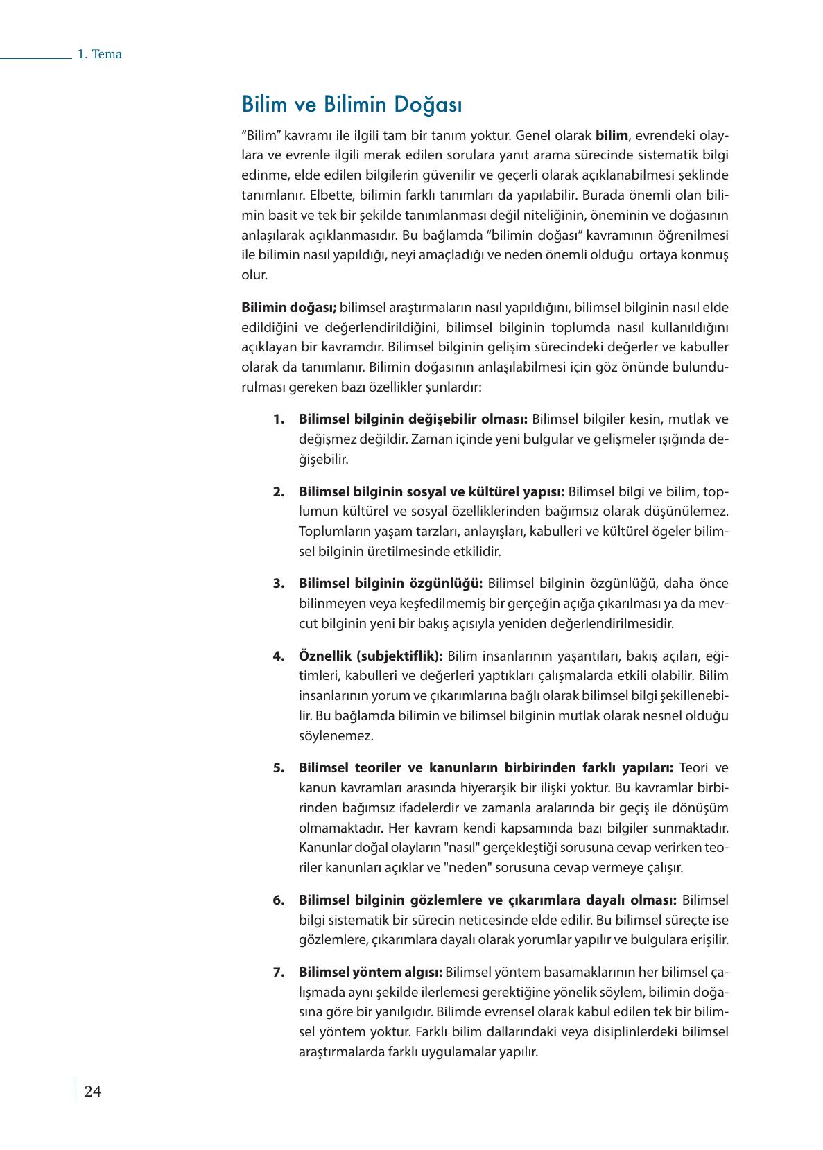 9. Sınıf Meb Yayınları Biyoloji Ders Kitabı Sayfa 24 Cevapları