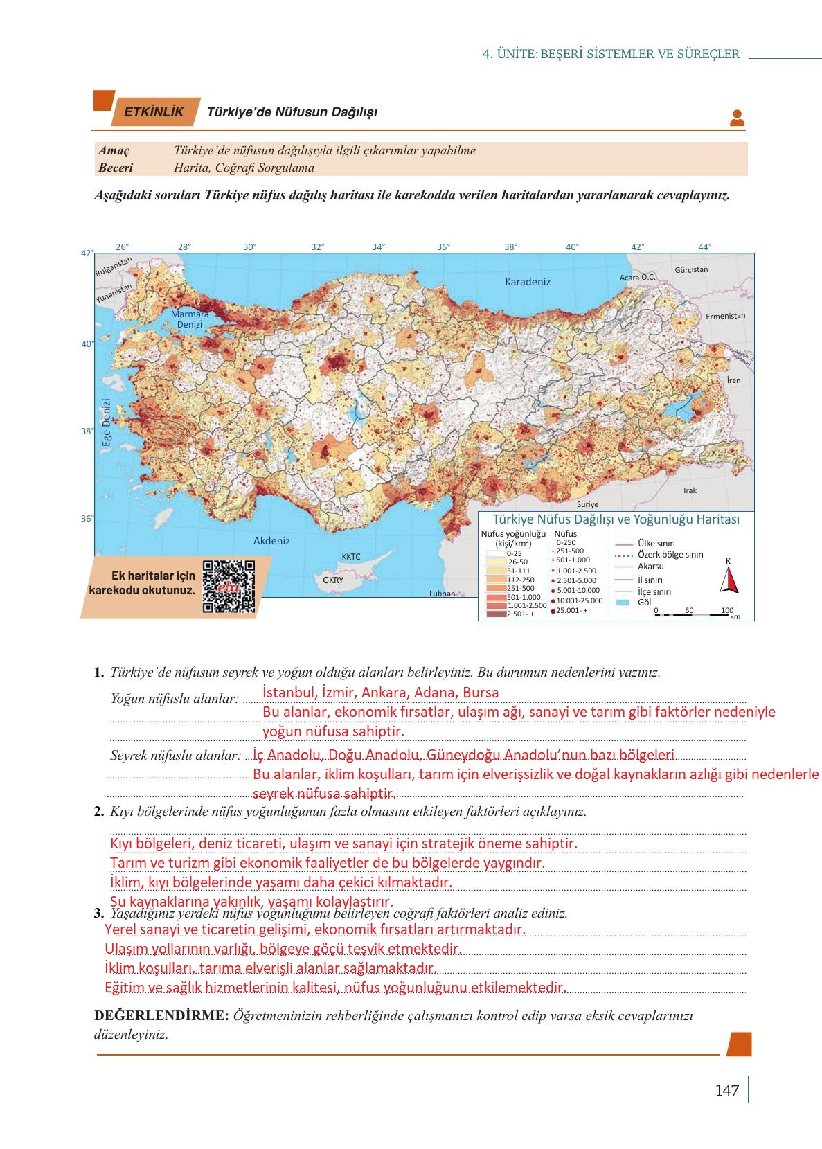 9. Sınıf Meb Yayınları Coğrafya Ders Kitabı Sayfa 147 Cevapları