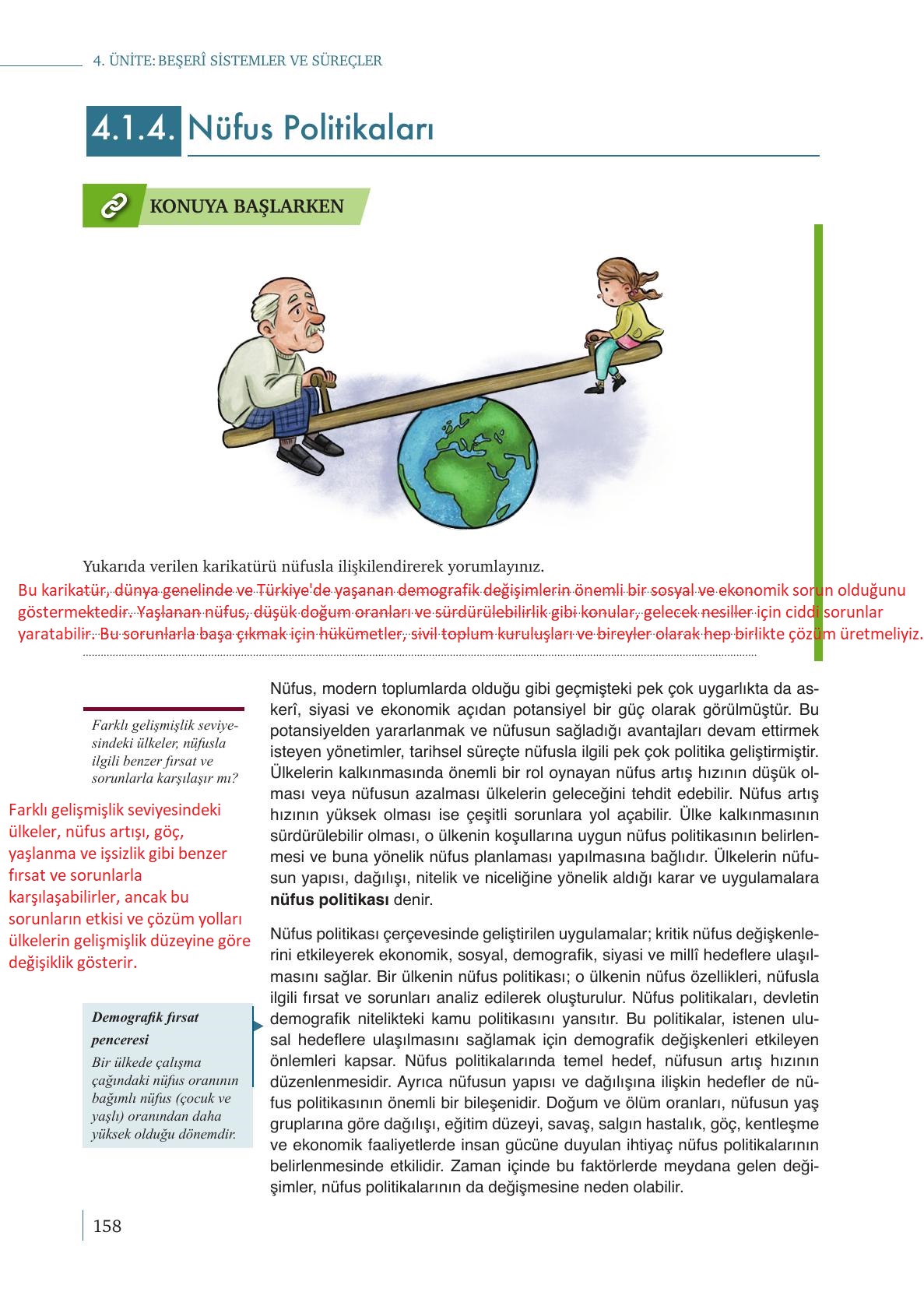 9. Sınıf Meb Yayınları Coğrafya Ders Kitabı Sayfa 158 Cevapları