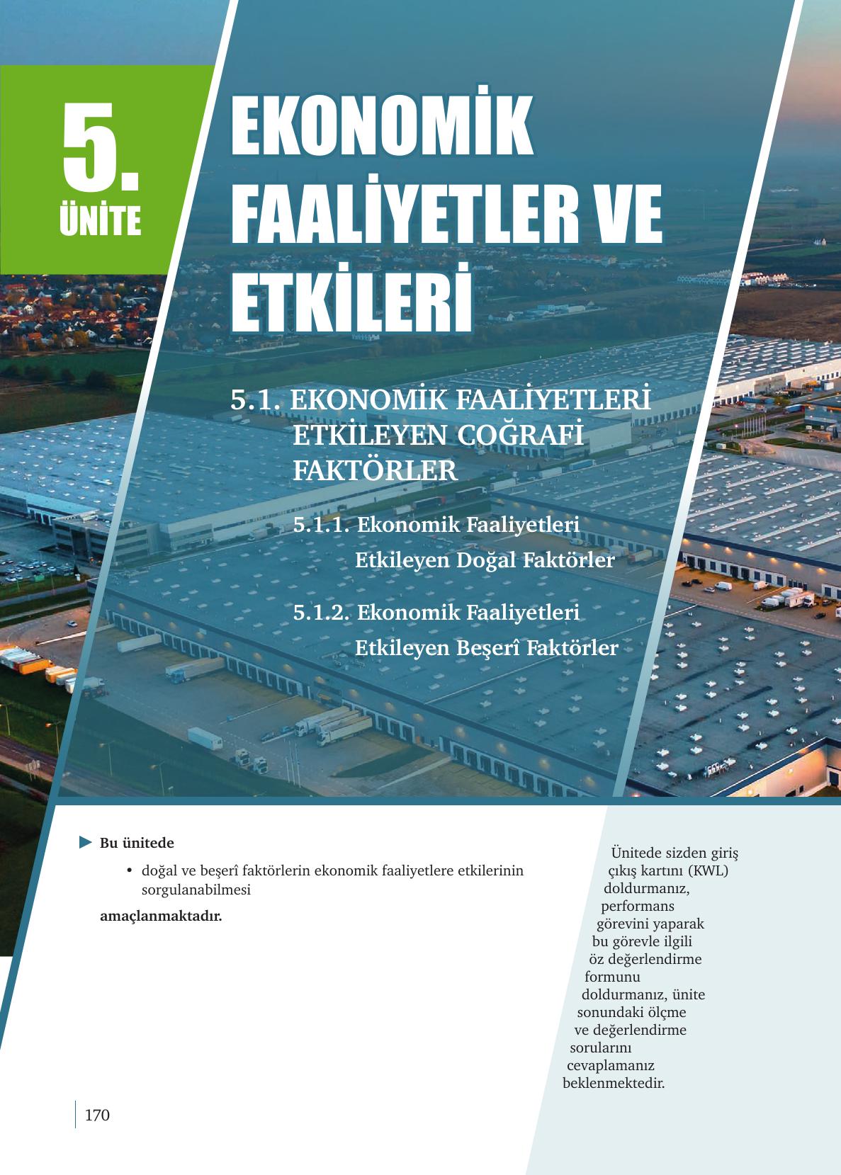 9. Sınıf Meb Yayınları Coğrafya Ders Kitabı Sayfa 170 Cevapları