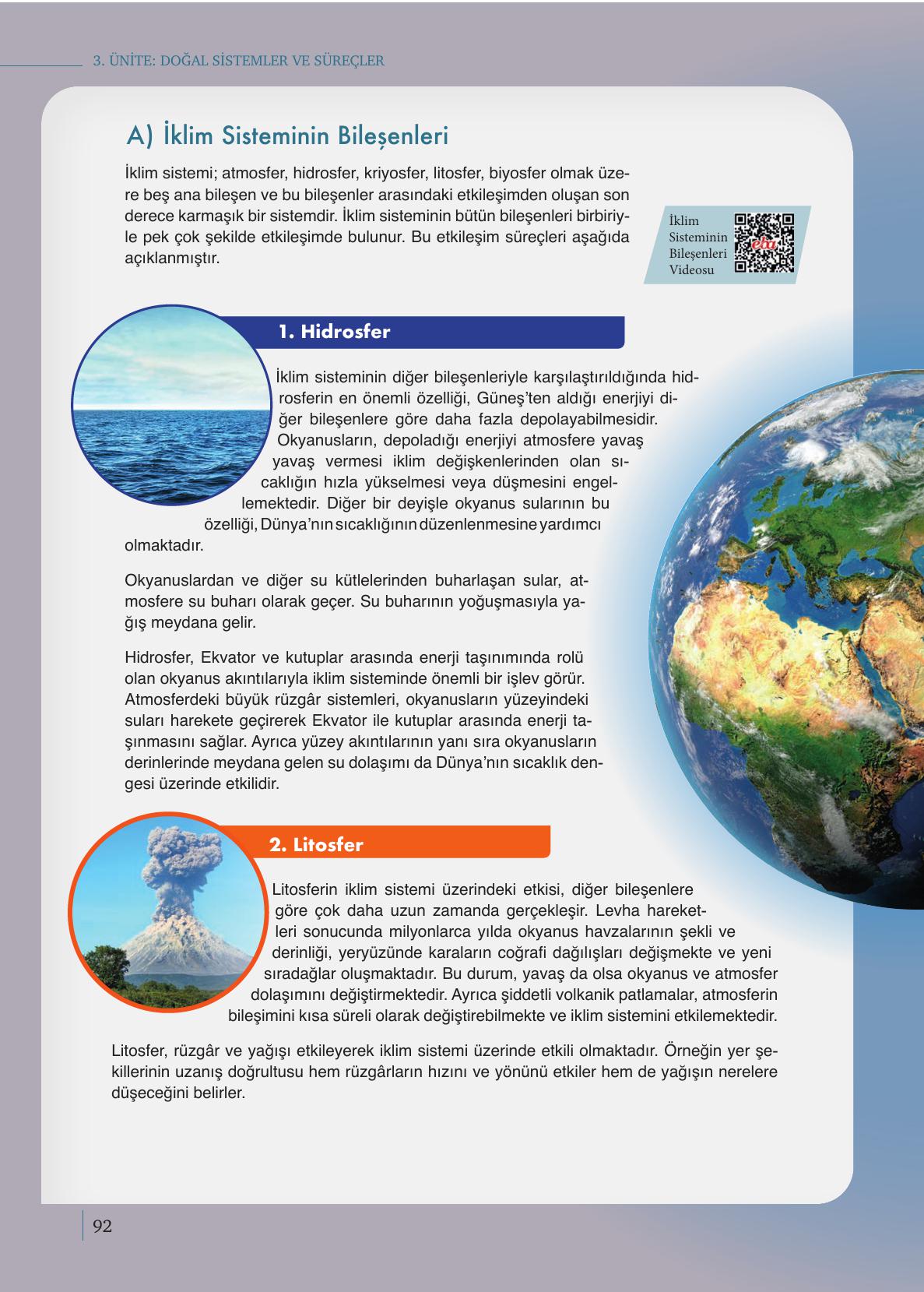 9. Sınıf Meb Yayınları Coğrafya Ders Kitabı Sayfa 92 Cevapları