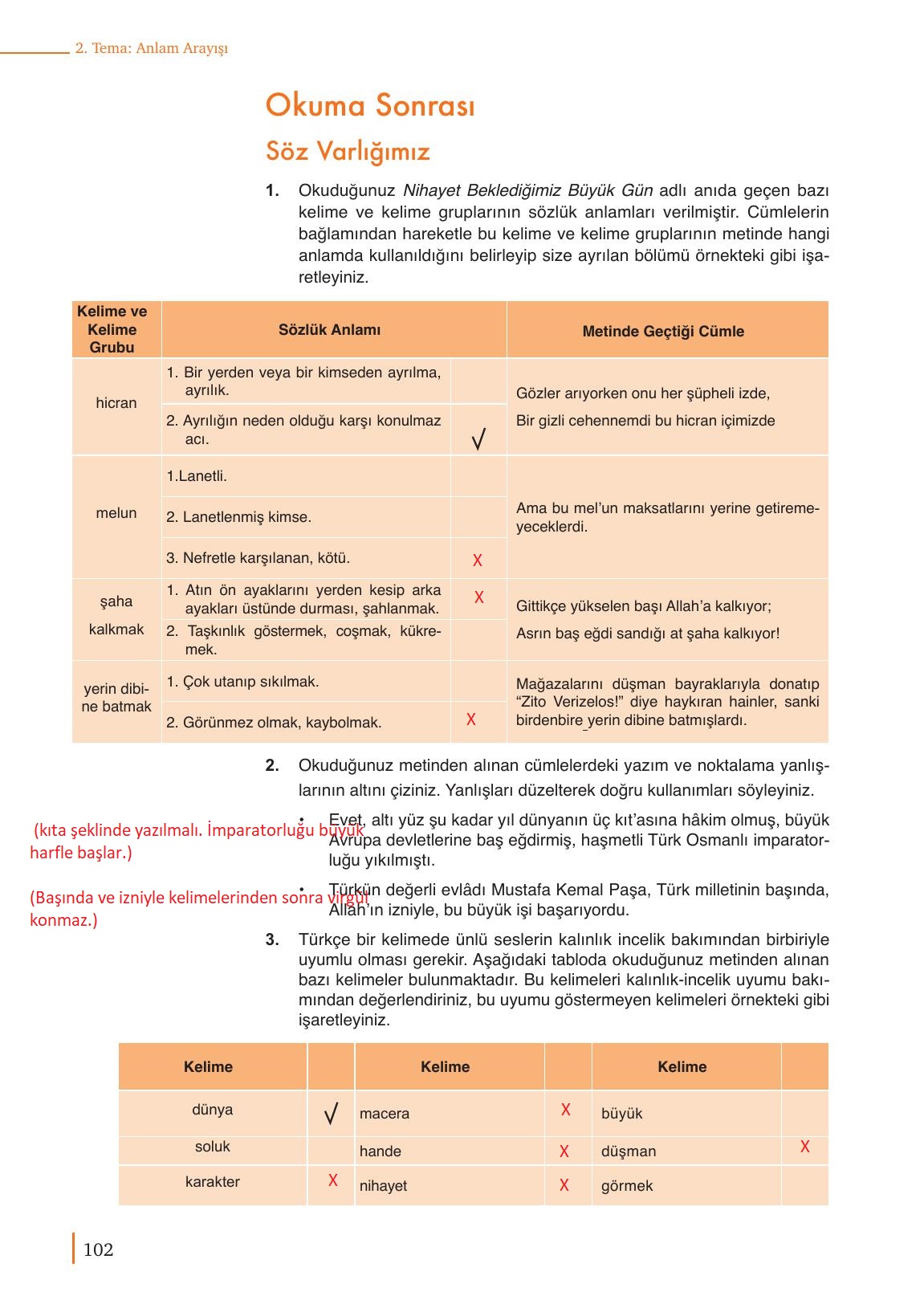 9. Sınıf Meb Yayınları Edebiyat Ders Kitabı Sayfa 102 Cevapları