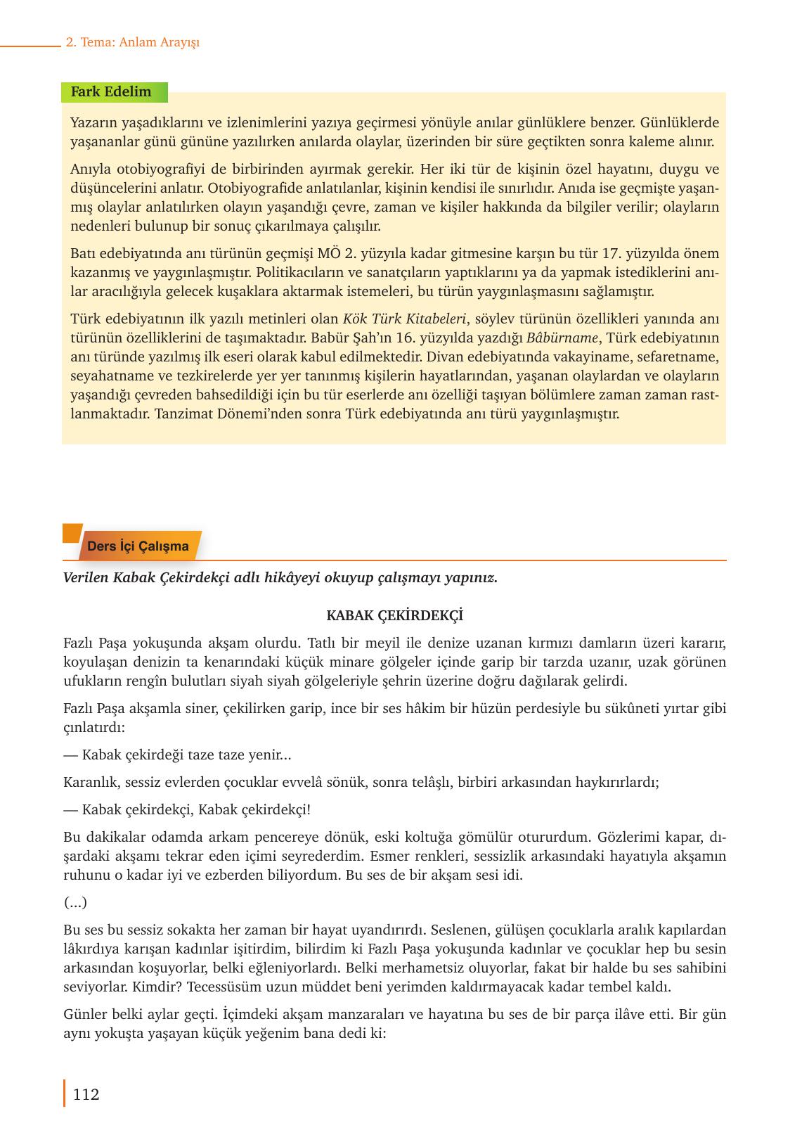 9. Sınıf Meb Yayınları Edebiyat Ders Kitabı Sayfa 112 Cevapları 9. Sınıf Meb Yayınları Edebiyat Ders Kitabı Sayfa 112 Cevapları