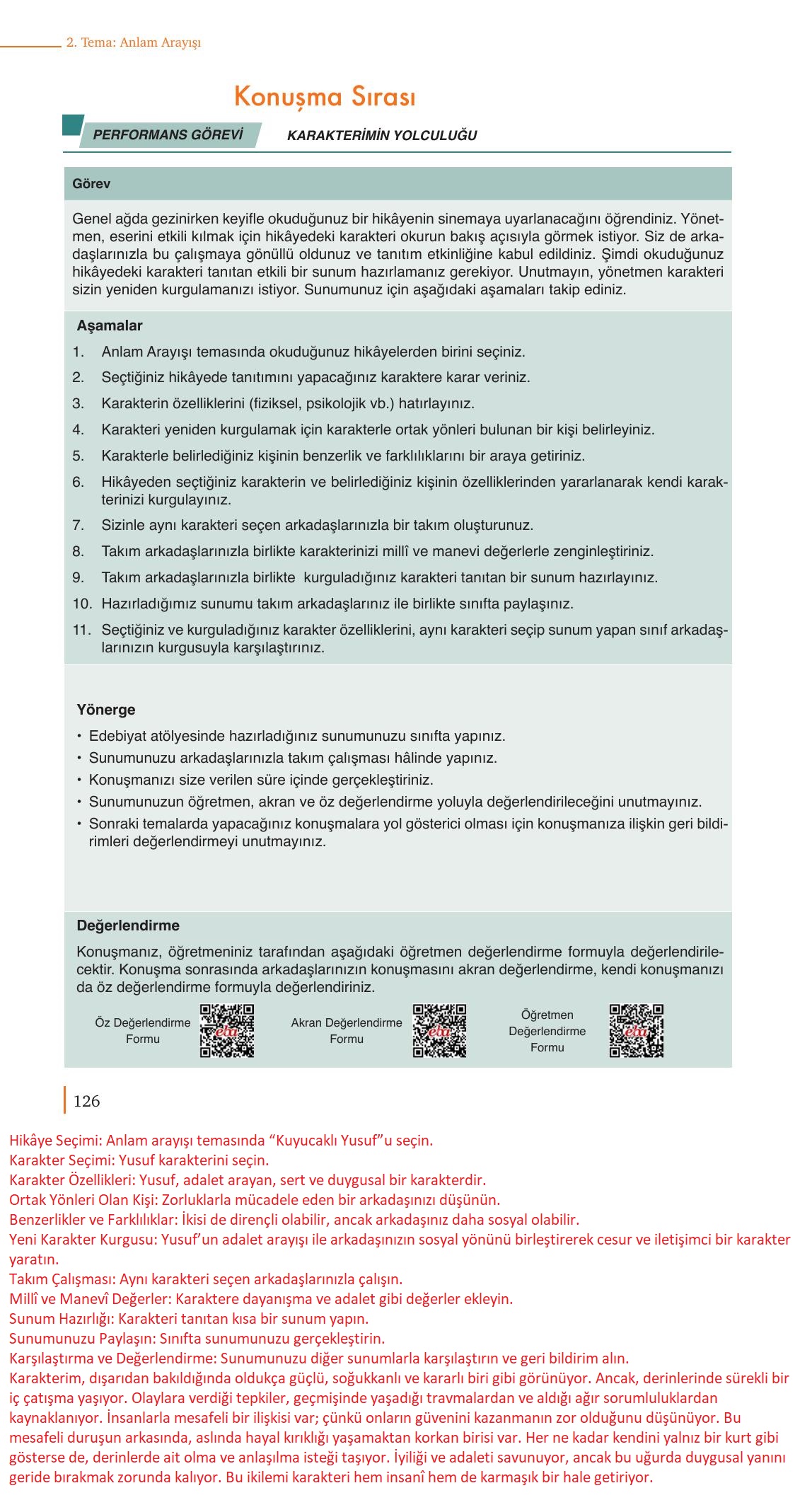 9. Sınıf Meb Yayınları Edebiyat Ders Kitabı Sayfa 126 Cevapları 9. Sınıf Meb Yayınları Edebiyat Ders Kitabı Sayfa 126 Cevapları