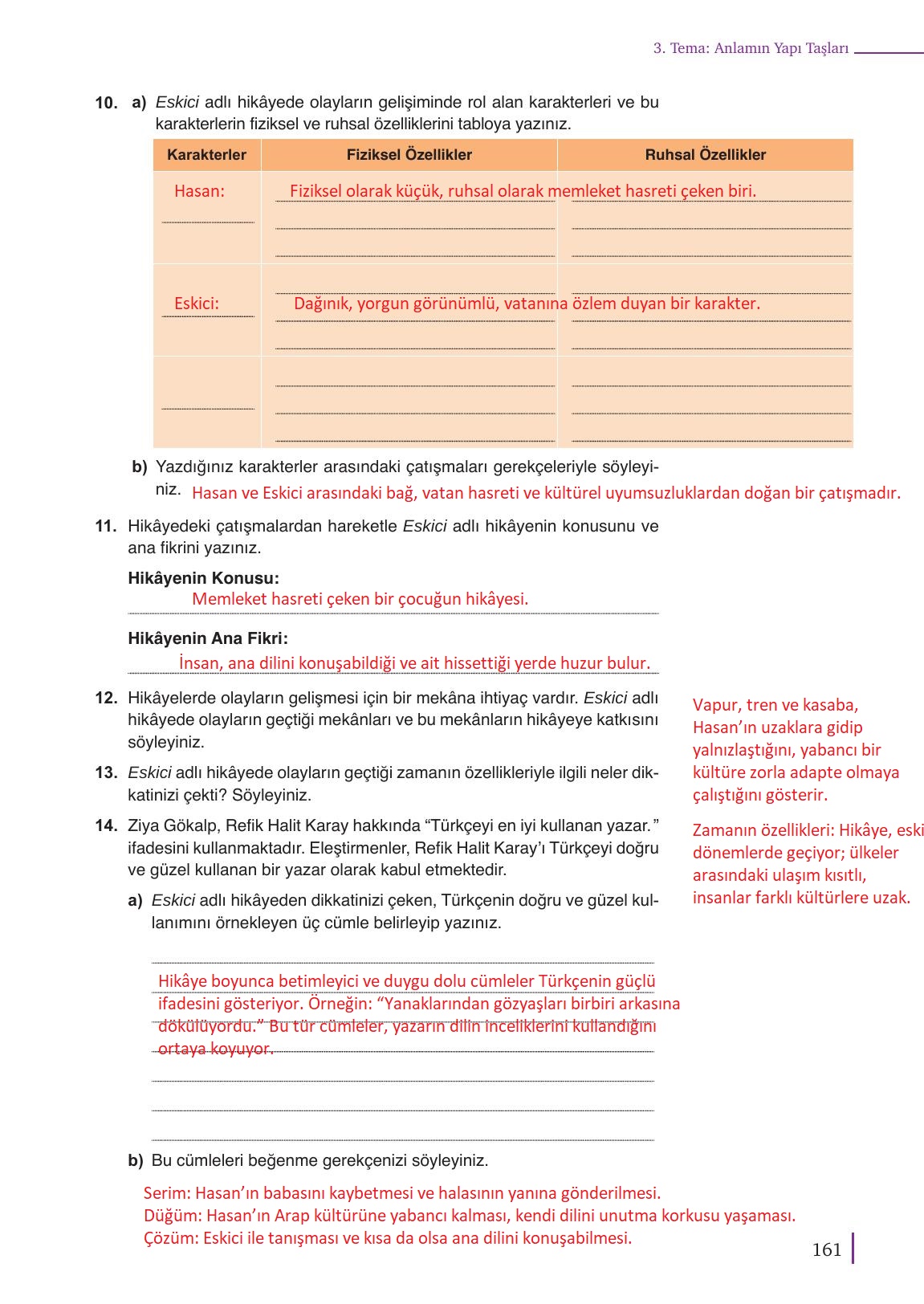 9. Sınıf Meb Yayınları Edebiyat Ders Kitabı Sayfa 161 Cevapları