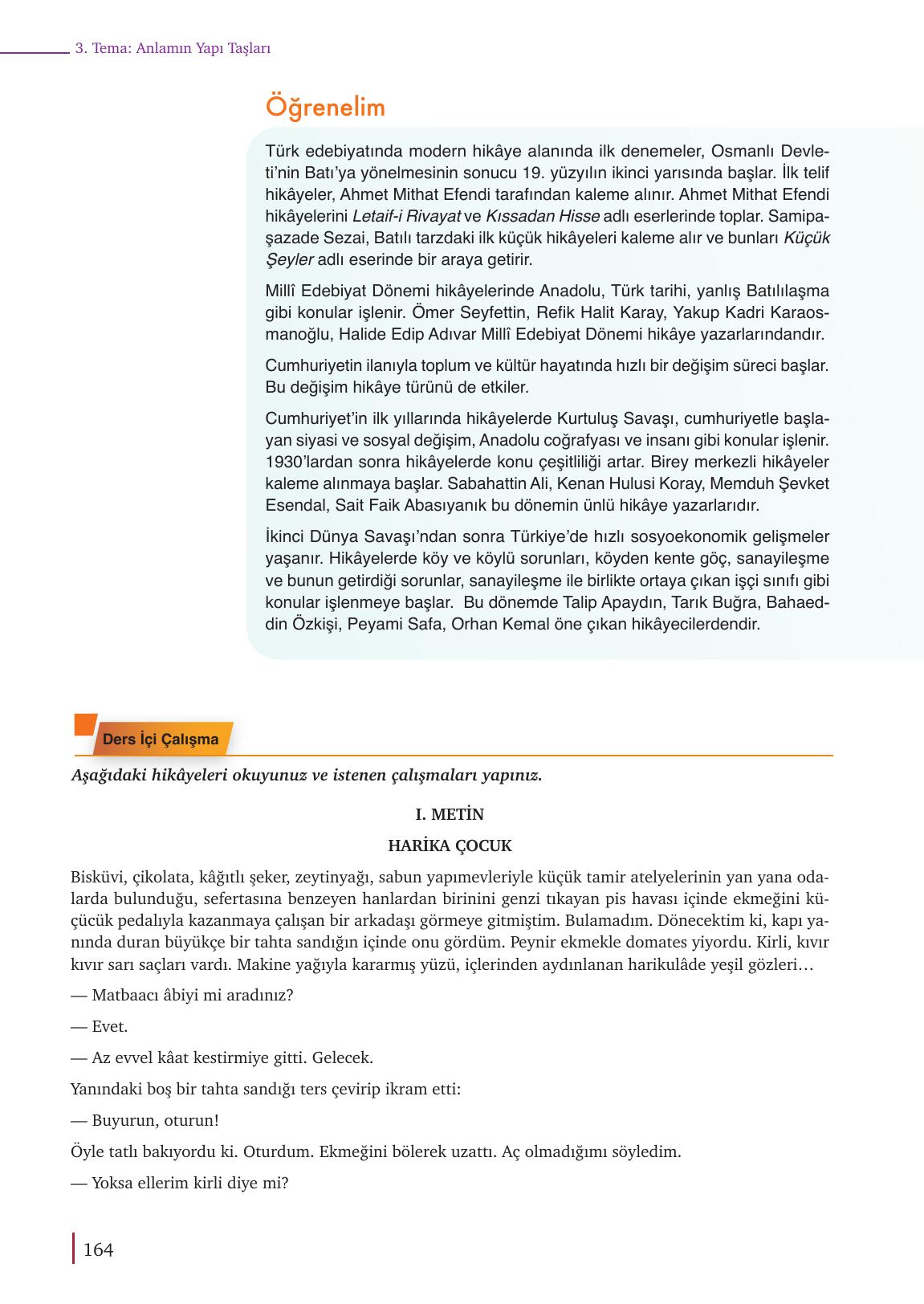 9. Sınıf Meb Yayınları Edebiyat Ders Kitabı Sayfa 164 Cevapları 9. Sınıf Meb Yayınları Edebiyat Ders Kitabı Sayfa 164 Cevapları