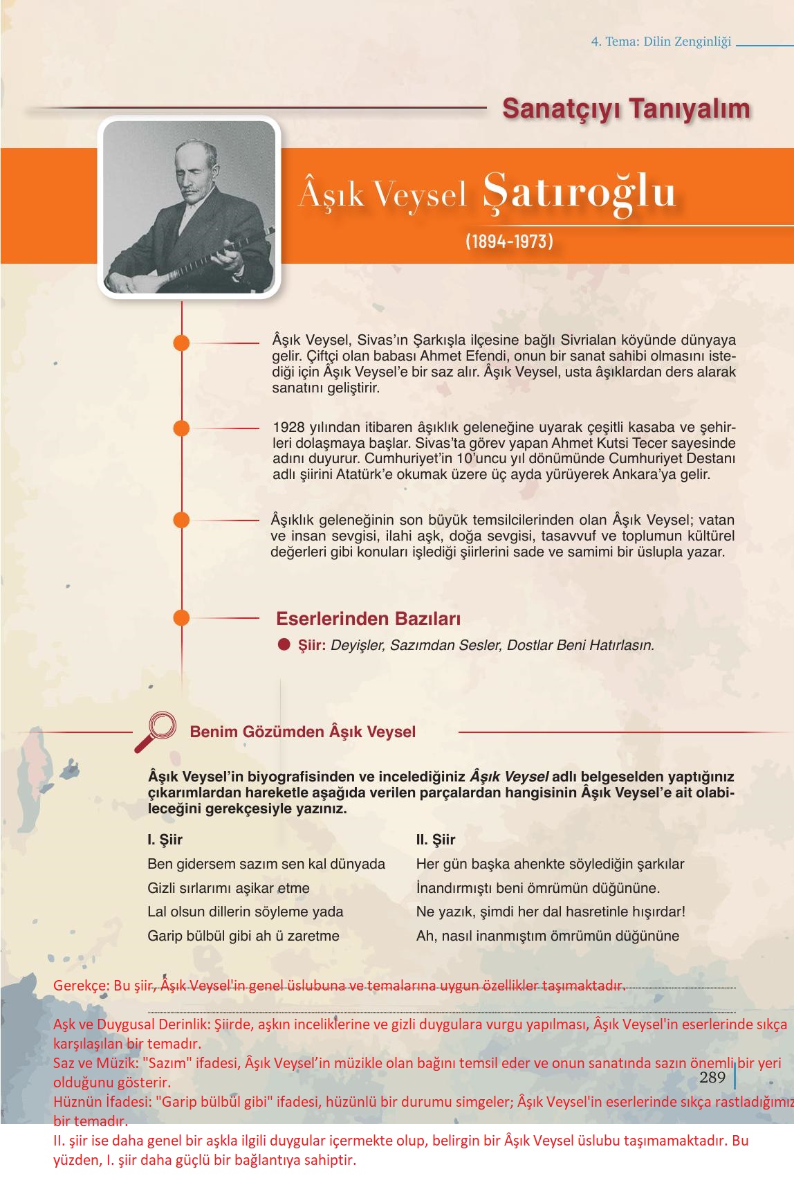 9. Sınıf Meb Yayınları Edebiyat Ders Kitabı Sayfa 289 Cevapları