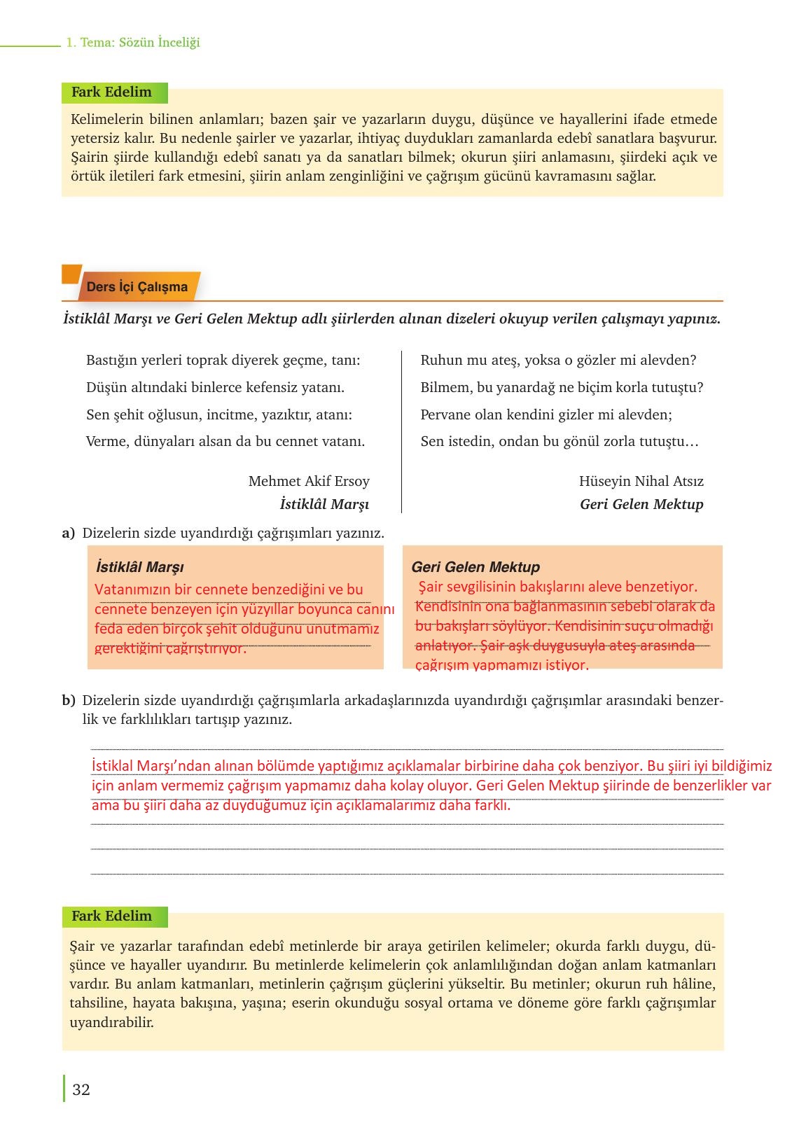 9. Sınıf Meb Yayınları Edebiyat Ders Kitabı Sayfa 32 Cevapları 9. Sınıf Meb Yayınları Edebiyat Ders Kitabı Sayfa 32 Cevapları