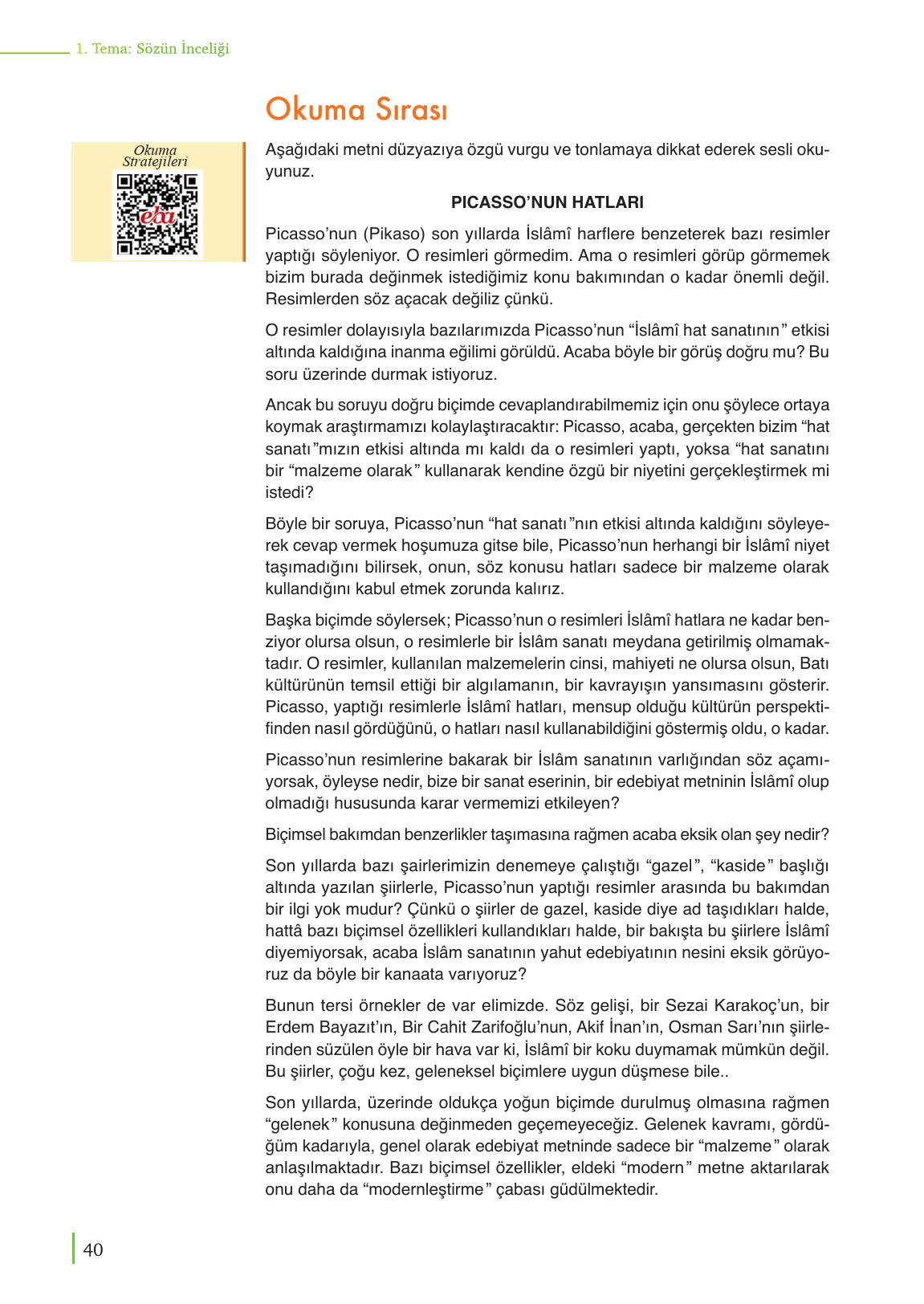 9. Sınıf Meb Yayınları Edebiyat Ders Kitabı Sayfa 40 Cevapları 9. Sınıf Meb Yayınları Edebiyat Ders Kitabı Sayfa 40 Cevapları