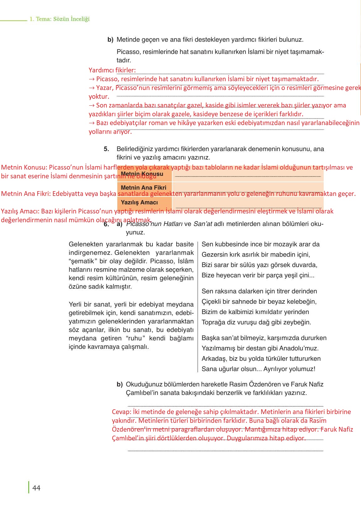 9. Sınıf Meb Yayınları Edebiyat Ders Kitabı Sayfa 44 Cevapları 9. Sınıf Meb Yayınları Edebiyat Ders Kitabı Sayfa 44 Cevapları