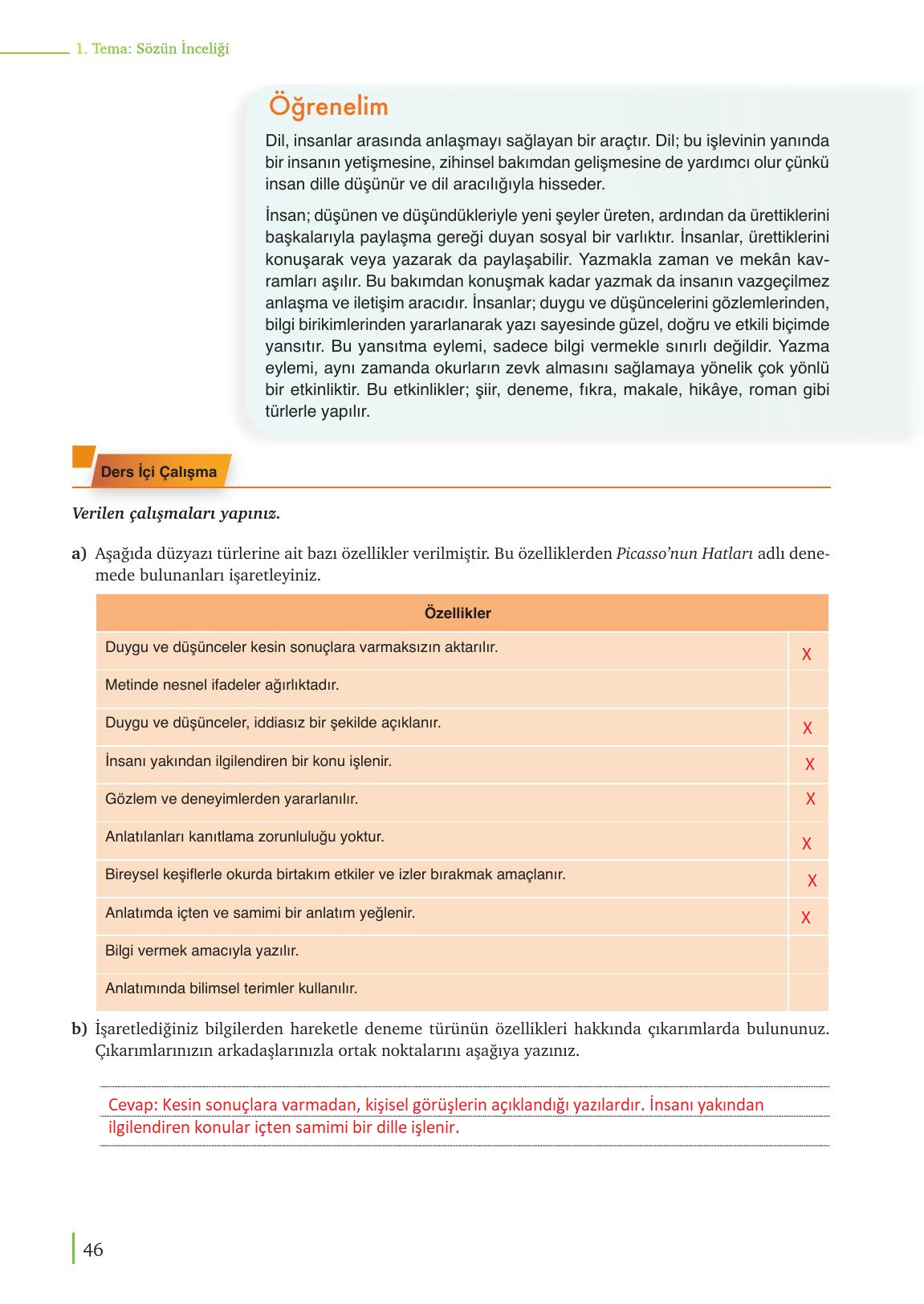 9. Sınıf Meb Yayınları Edebiyat Ders Kitabı Sayfa 46 Cevapları 9. Sınıf Meb Yayınları Edebiyat Ders Kitabı Sayfa 46 Cevapları