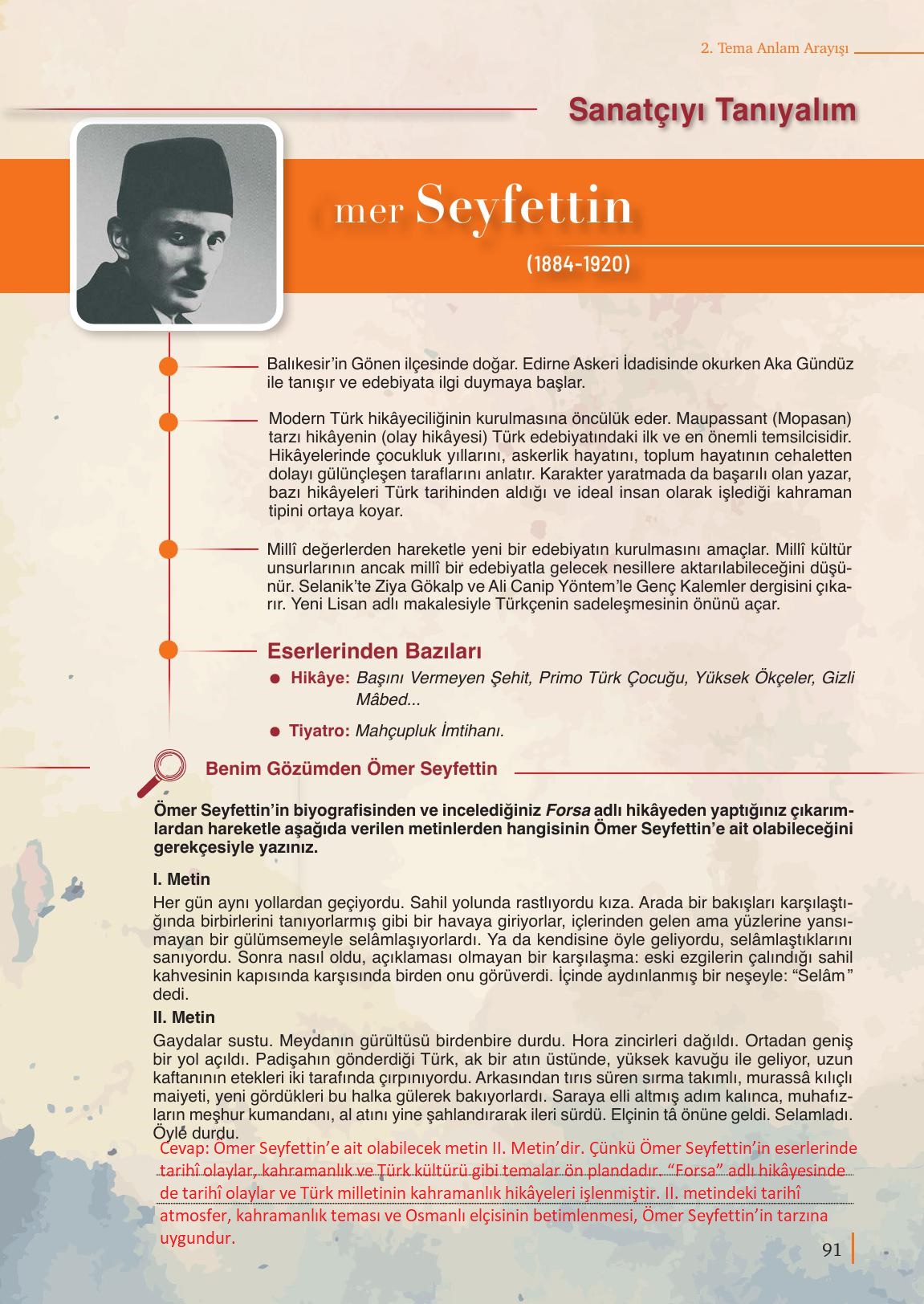 9. Sınıf Meb Yayınları Edebiyat Ders Kitabı Sayfa 91 Cevapları 9. Sınıf Meb Yayınları Edebiyat Ders Kitabı Sayfa 91 Cevapları