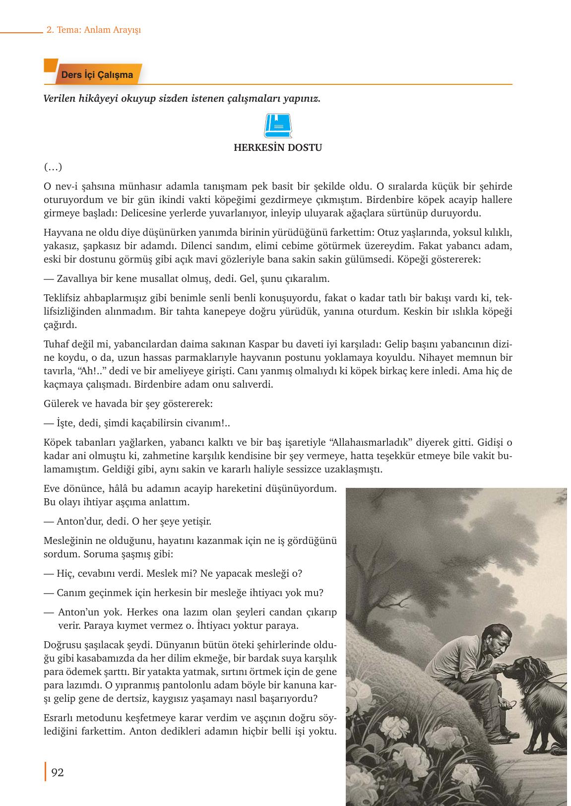 9. Sınıf Meb Yayınları Edebiyat Ders Kitabı Sayfa 92 Cevapları