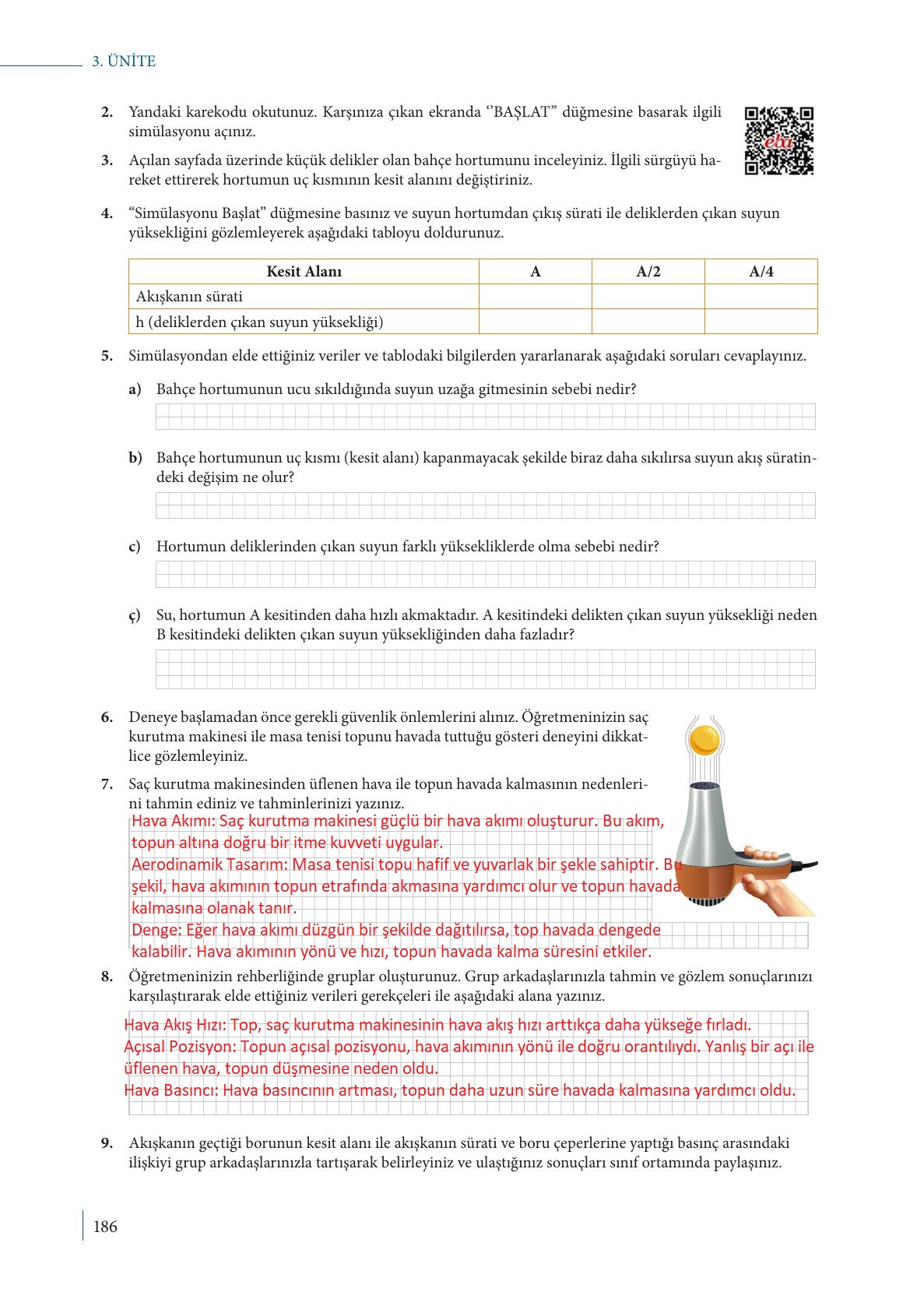 9. Sınıf Meb Yayınları Fizik Ders Kitabı Sayfa 186 Cevapları 9. Sınıf Meb Yayınları Fizik Ders Kitabı Sayfa 186 Cevapları