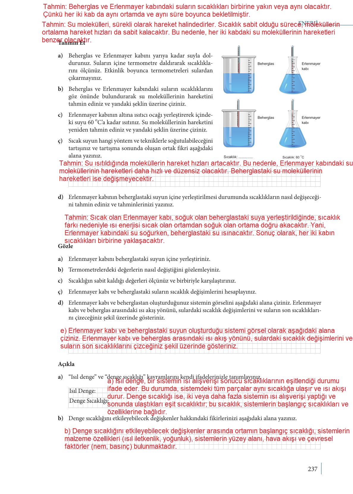 9. Sınıf Meb Yayınları Fizik Ders Kitabı Sayfa 237 Cevapları