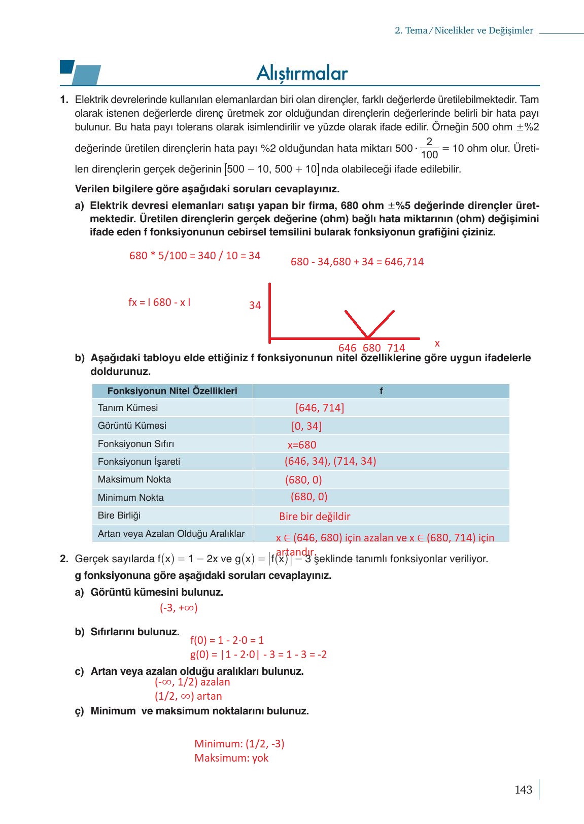 9. Sınıf Meb Yayınları Matematik Ders Kitabı Sayfa 143 Cevapları