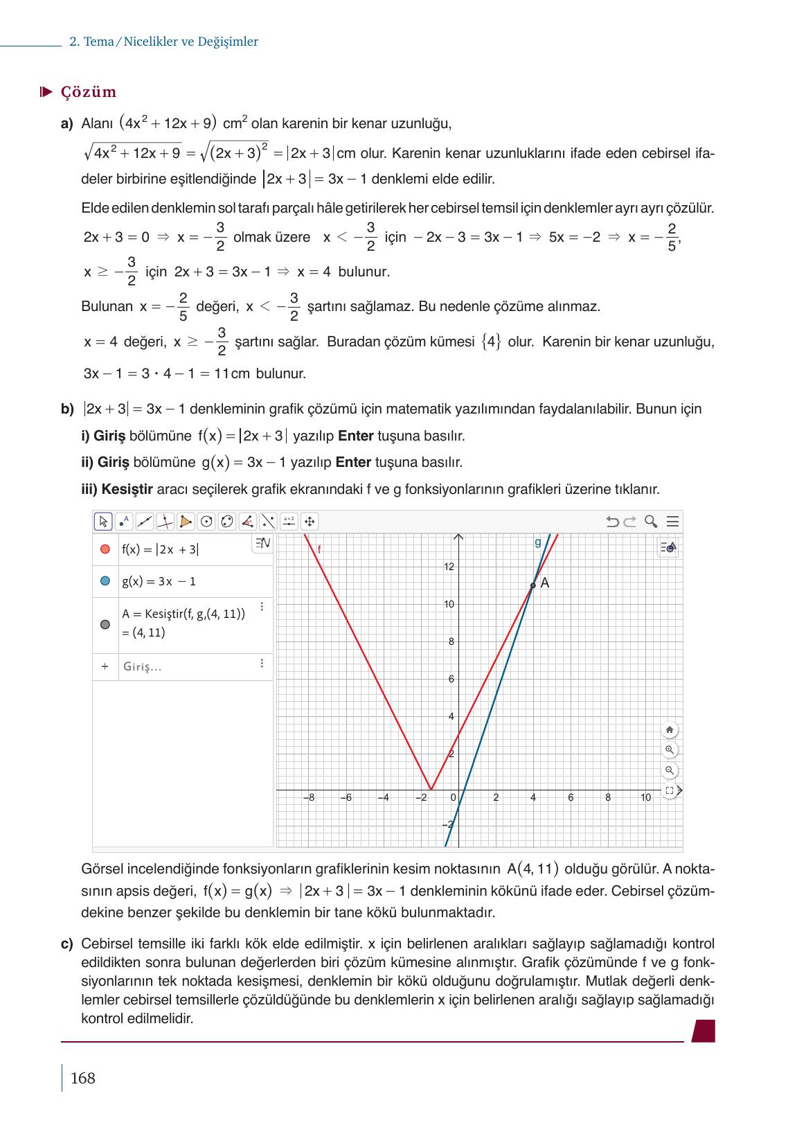 9. Sınıf Meb Yayınları Matematik Ders Kitabı Sayfa 168 Cevapları