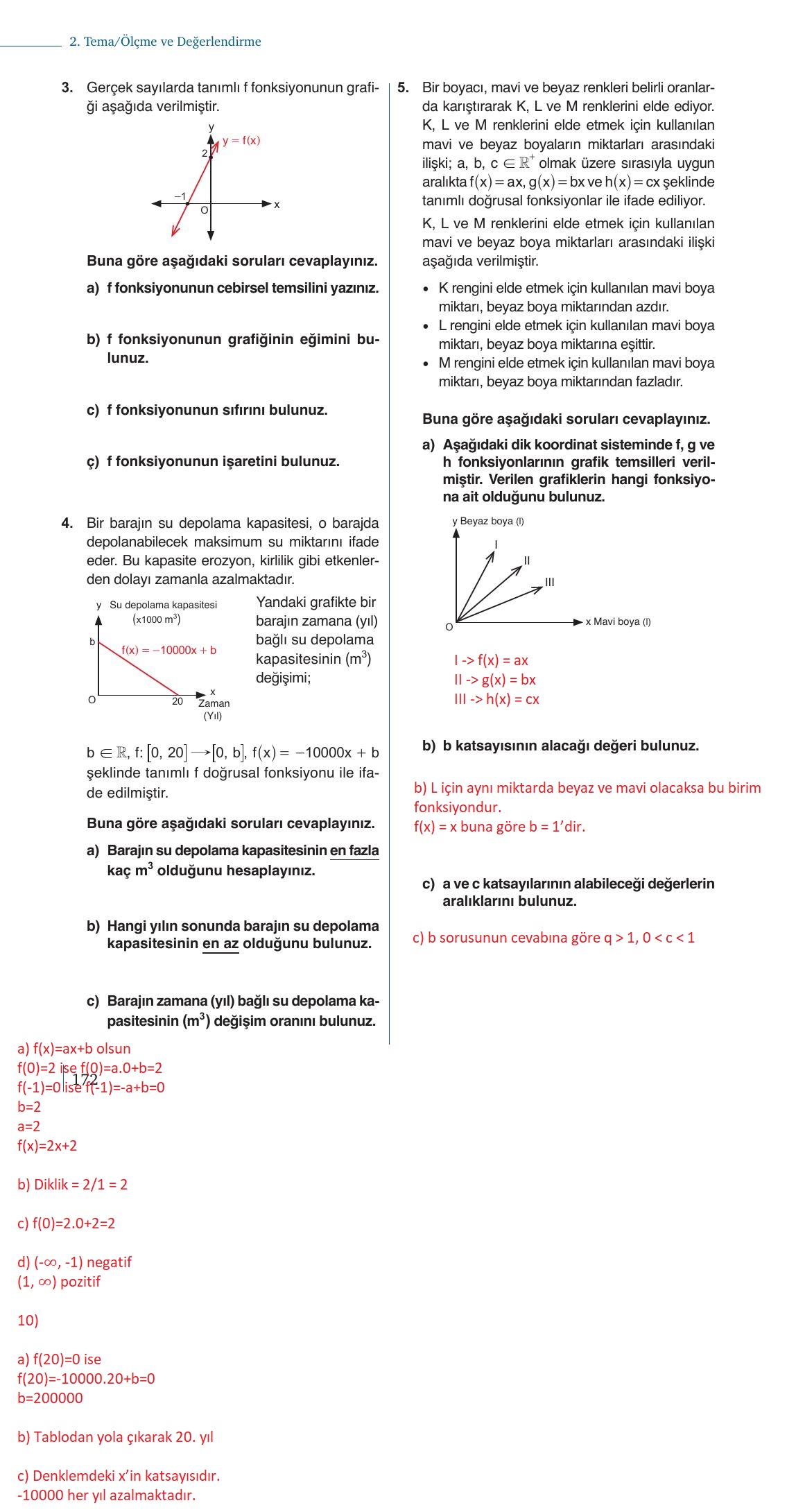 9. Sınıf Meb Yayınları Matematik Ders Kitabı Sayfa 172 Cevapları