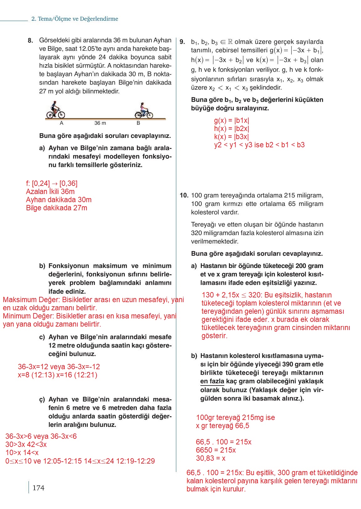 9. Sınıf Meb Yayınları Matematik Ders Kitabı Sayfa 174 Cevapları