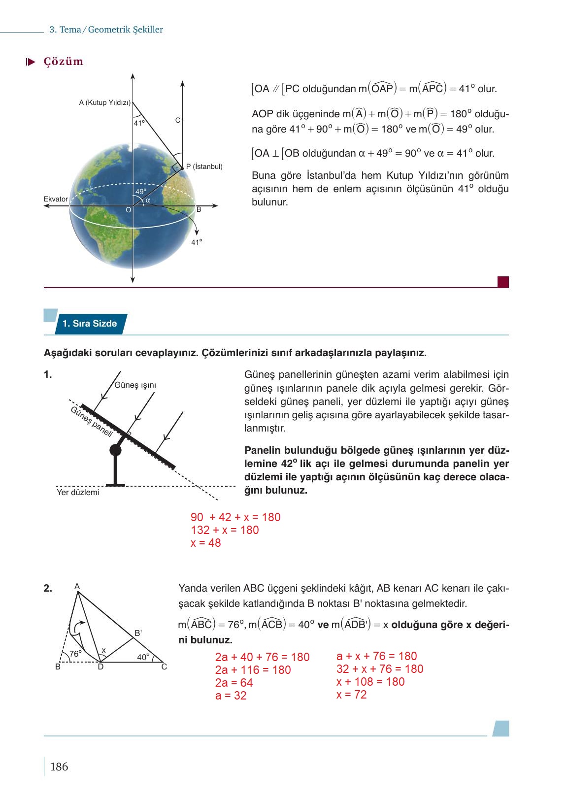 9. Sınıf Meb Yayınları Matematik Ders Kitabı Sayfa 186 Cevapları