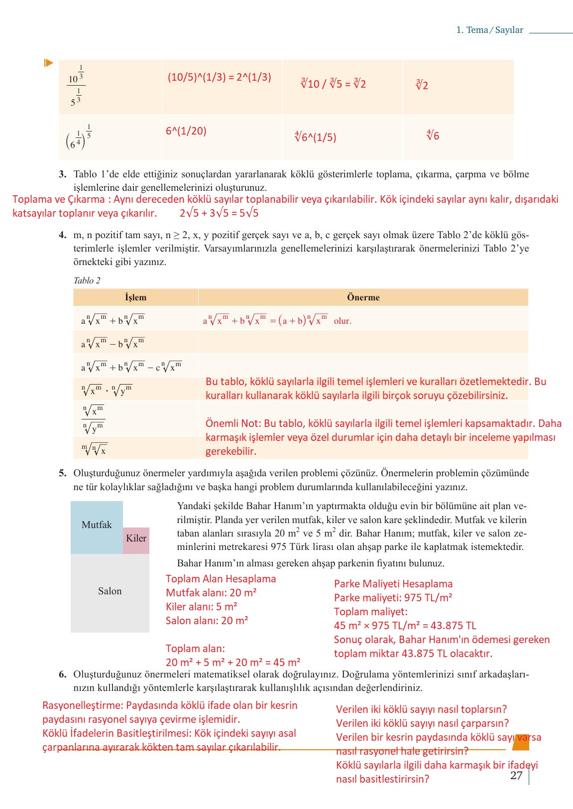 9. Sınıf Meb Yayınları Matematik Ders Kitabı Sayfa 27 Cevapları