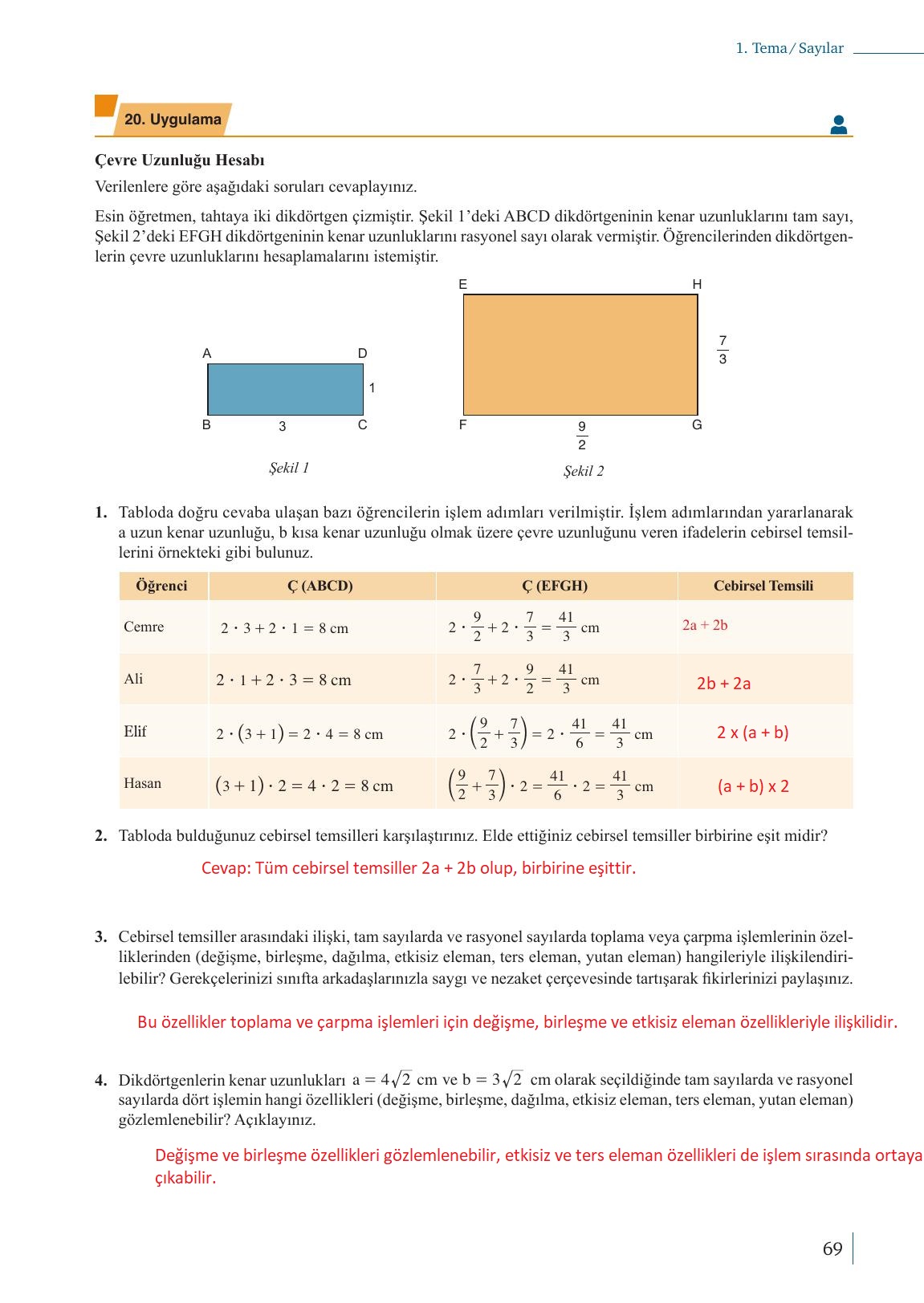 9. Sınıf Meb Yayınları Matematik Ders Kitabı Sayfa 69 Cevapları 9. Sınıf Meb Yayınları Matematik Ders Kitabı Sayfa 69 Cevapları