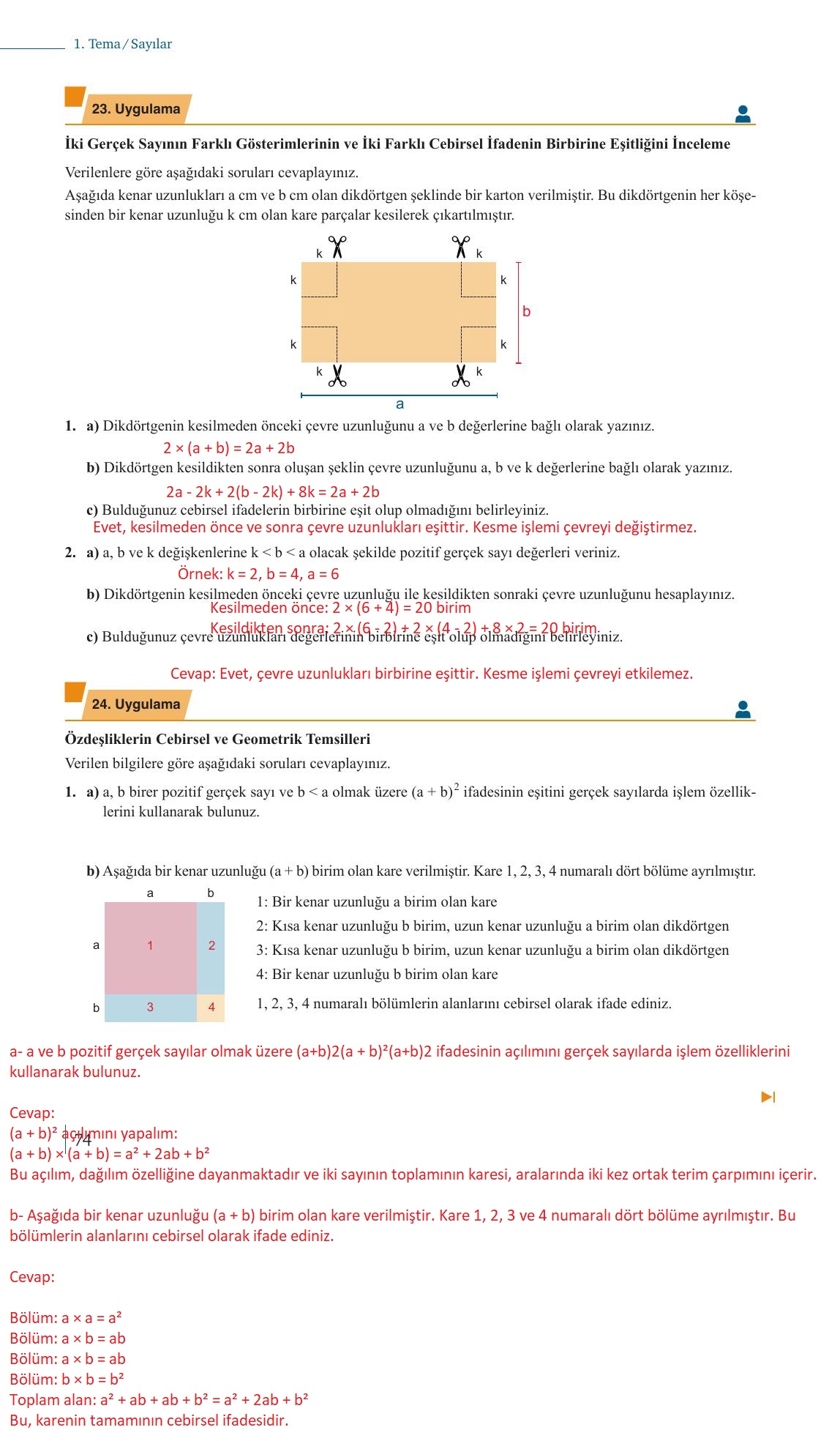 9. Sınıf Meb Yayınları Matematik Ders Kitabı Sayfa 74 Cevapları 9. Sınıf Meb Yayınları Matematik Ders Kitabı Sayfa 74 Cevapları