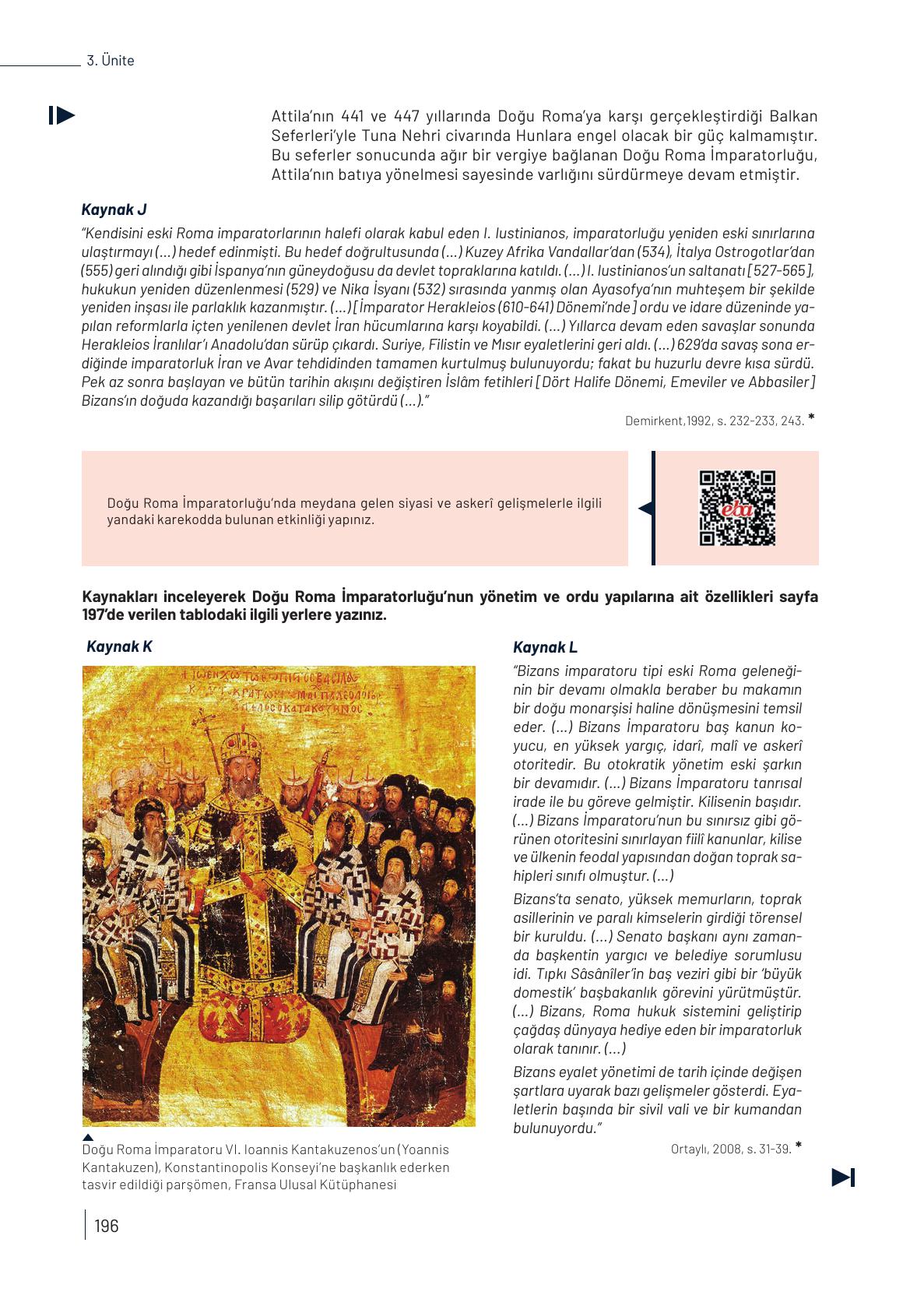 9. Sınıf Meb Yayınları Tarih Ders Kitabı Sayfa 196 Cevapları 9. Sınıf Meb Yayınları Tarih Ders Kitabı Sayfa 196 Cevapları