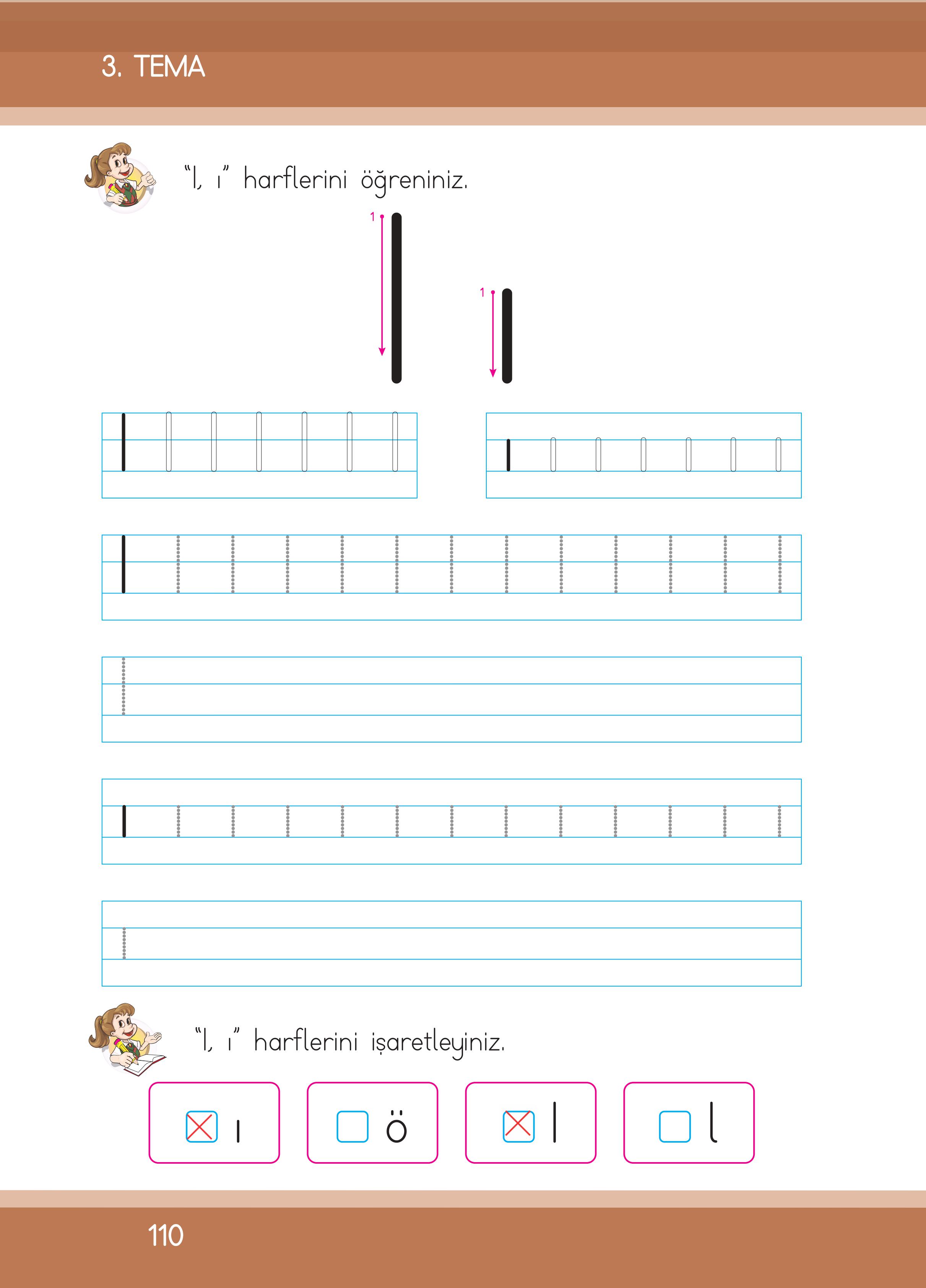 1. Sınıf İlke Yayınları İlk Okuma Yazma Ders Kitabı Sayfa 110 Cevapları